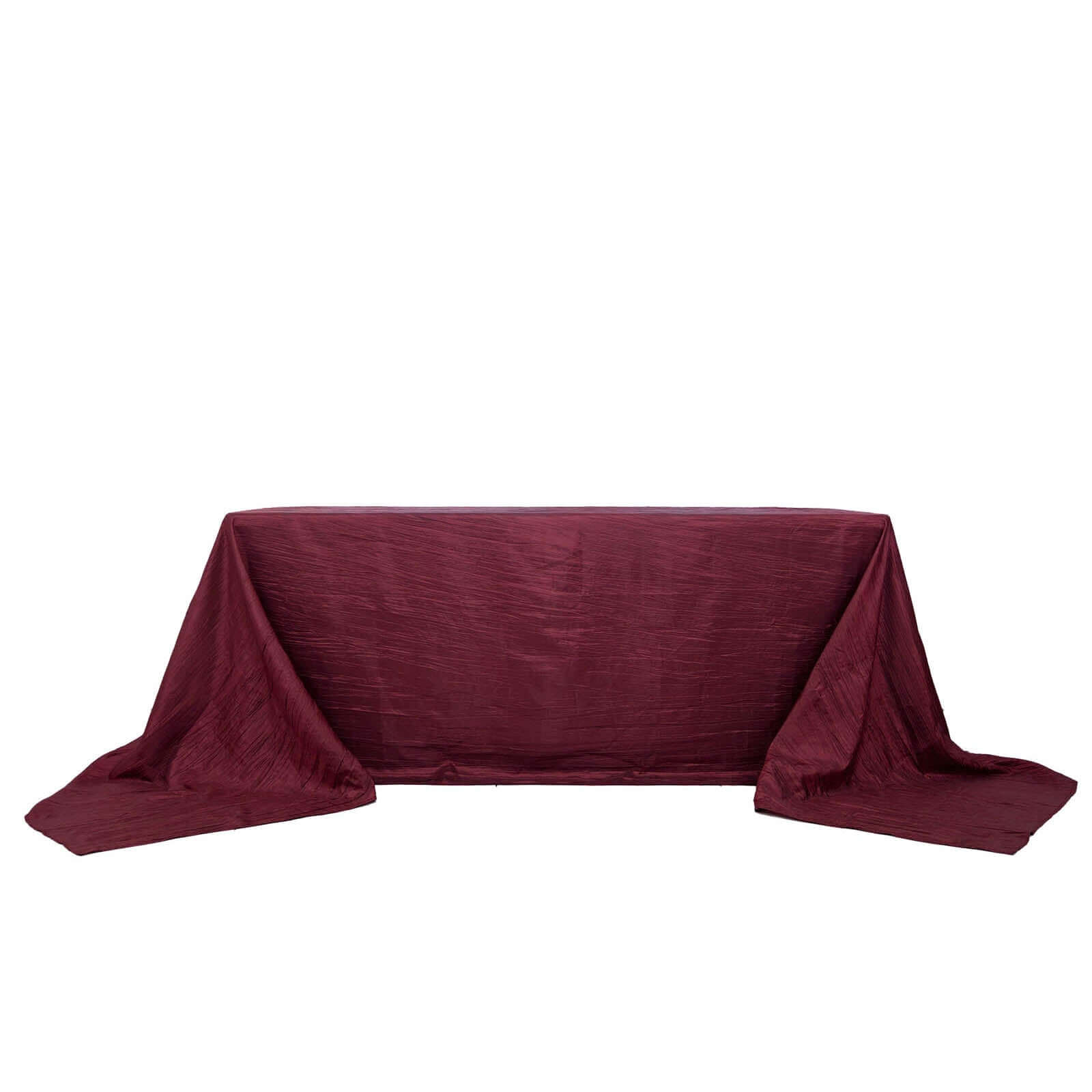 Taffeta 90x156 Rectangle Tablecloth Burgundy - Accordion Crinkle Seamless Table Cover