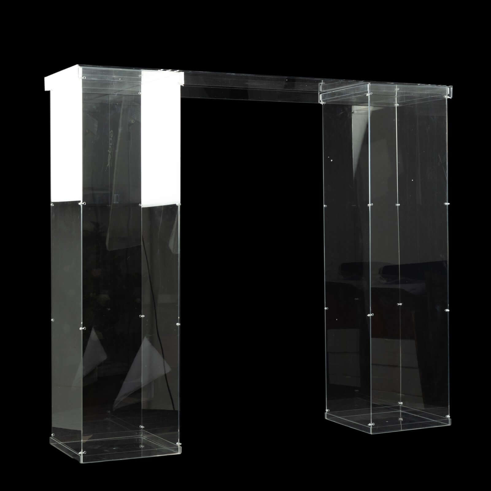 Acrylic Table Top Bridge Connector Rectangular Plate 46x12 Clear - Durable Design for Pedestal Stands