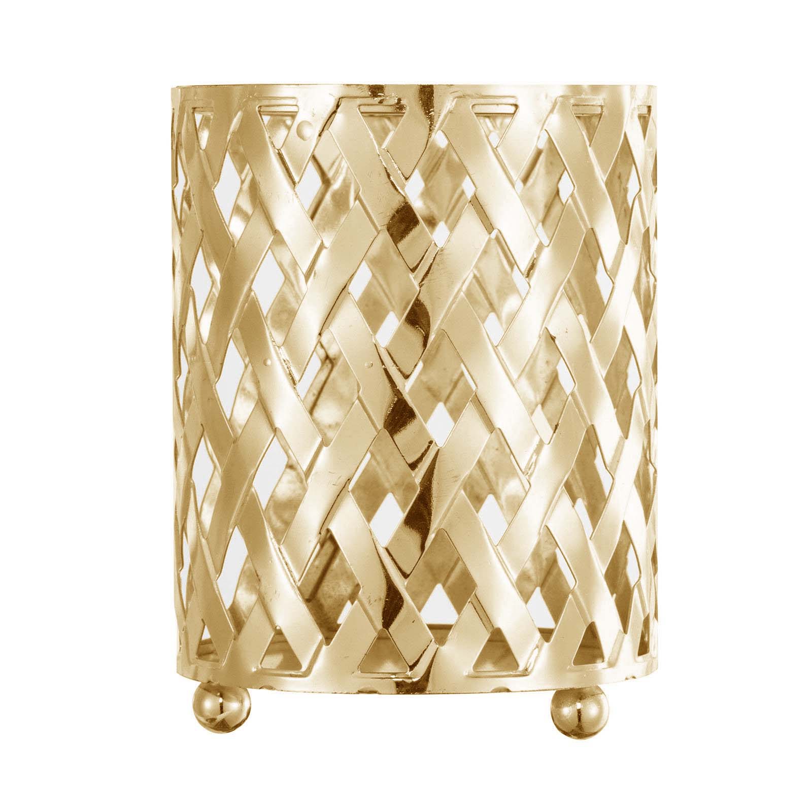 2-Pack Votive Candle Holders Gold Metal Diamond Cut Geometric Design - Perfect for Home Décor and Events 4