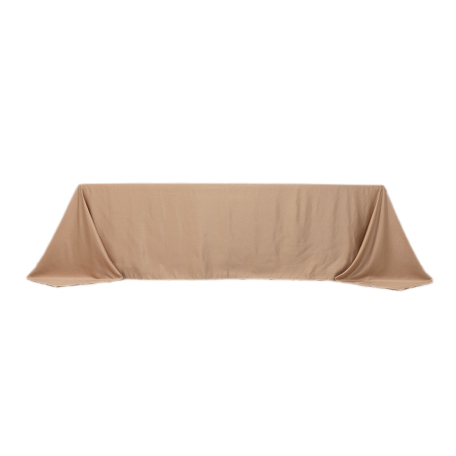 Lamour Satin 90x156 Rectangle Tablecloth Nude - Luxurious, Soft Seamless Table Cover