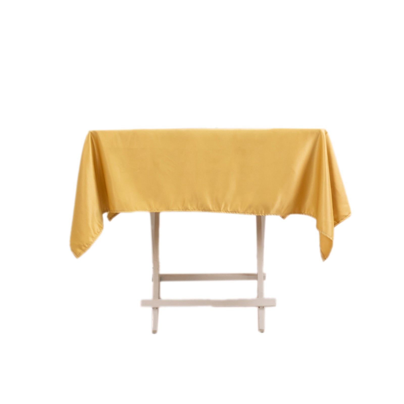 Lamour Satin 54x54 Square Tablecloth Champagne - Durable & Silk-Like Table Cover