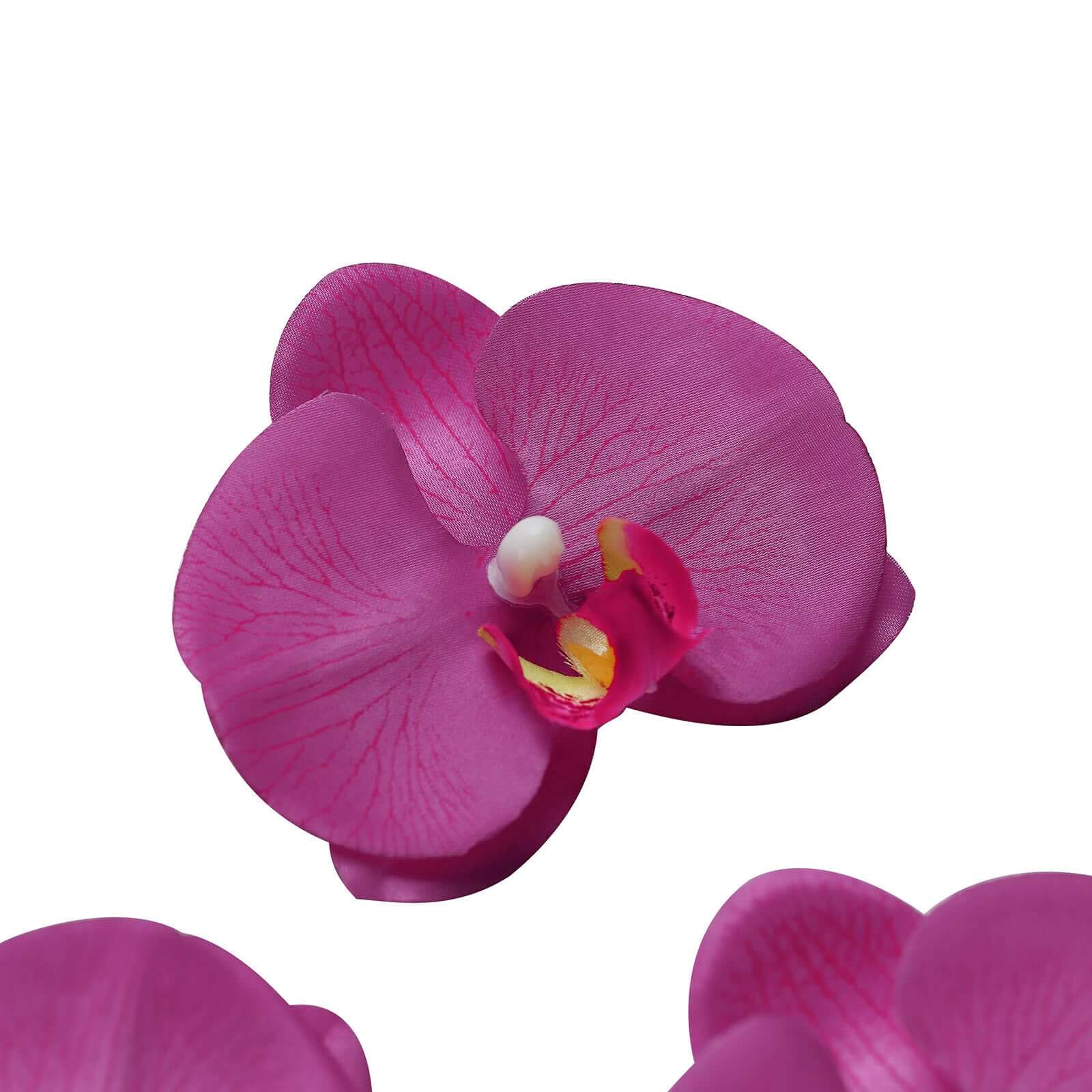 20 Silk Artificial Orchids Flower Heads Fuchsia - Versatile Floral Accents for DIY Floral Arrangements Corsages & Event Decor 4