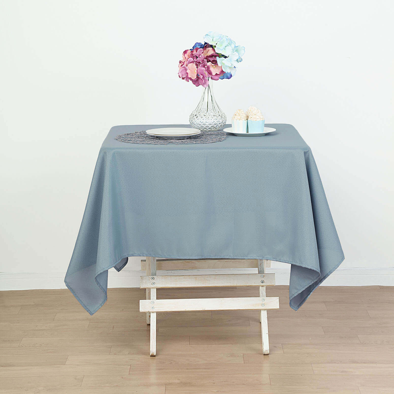 Polyester Square 54x54 Tablecloth Dusty Blue - Wrinkle-Resistant & Durable Table Cover