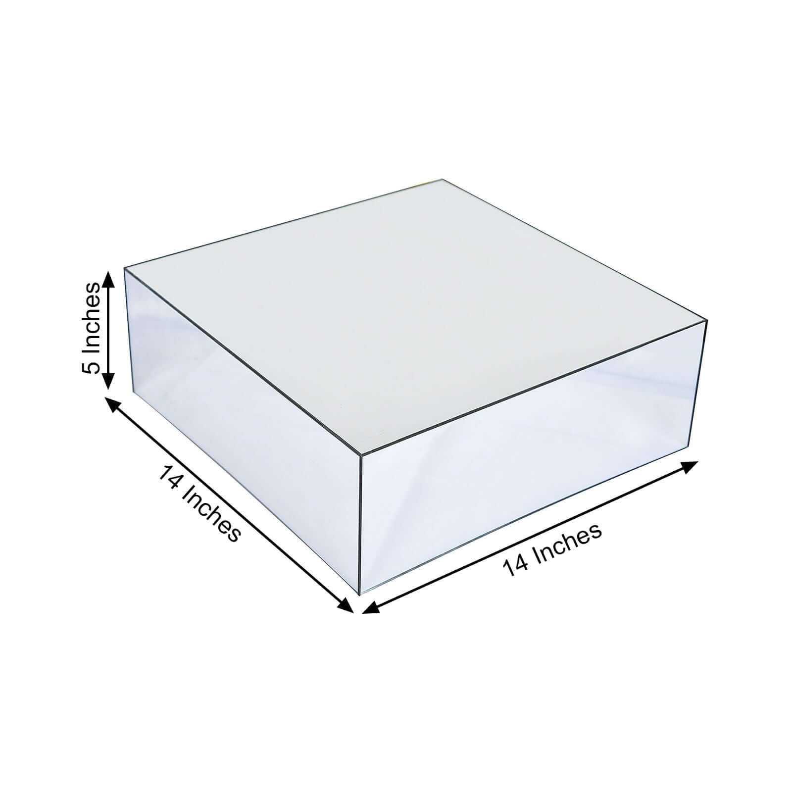 Acrylic Cake Box Stand Pedestal Riser Mirror Finish Silver - Display for Desserts and Events 14x14