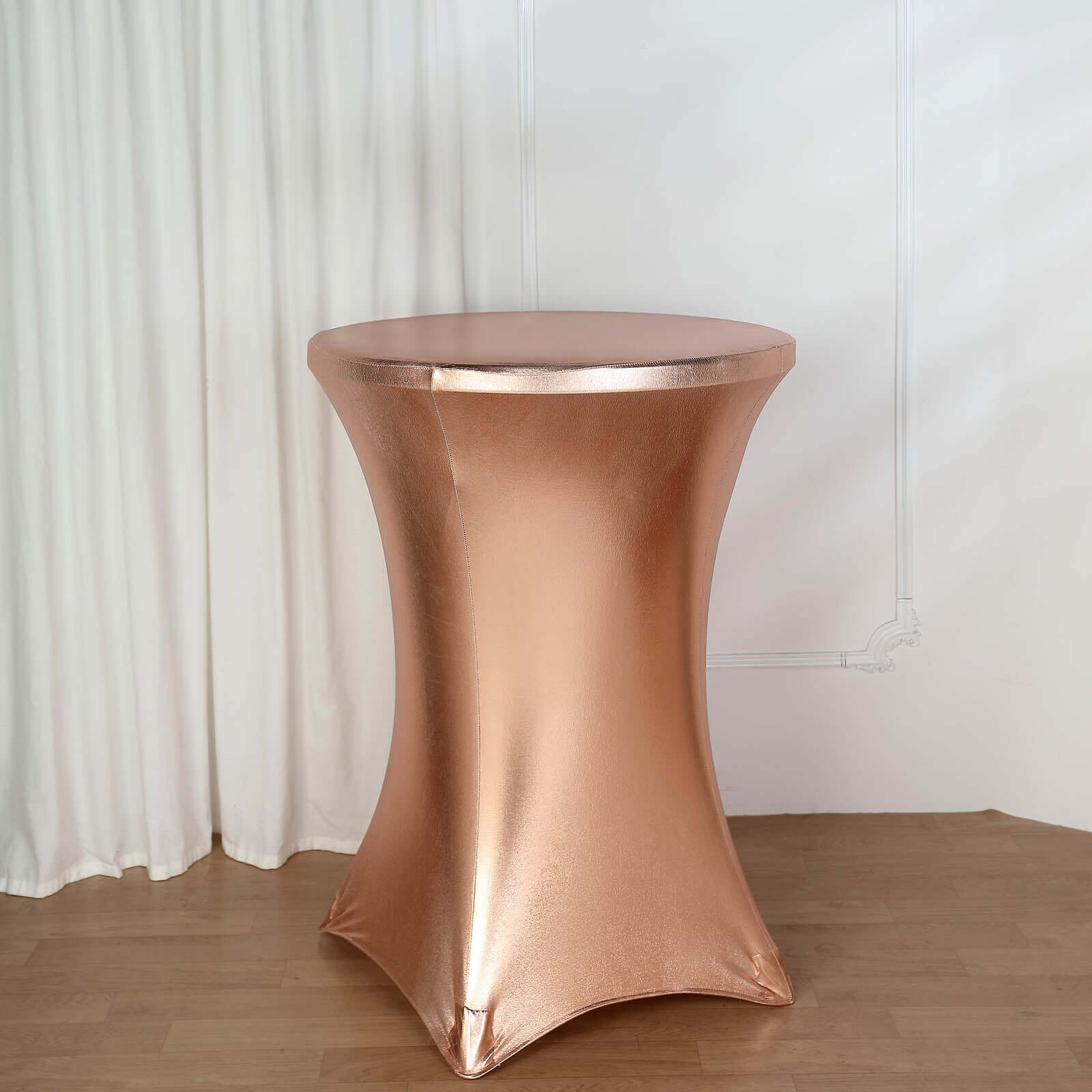 Metallic Spandex 32 Fitted Round Cocktail Table Cover Blushighboy Tablecloth - Stretch Fit & Water-Resistant