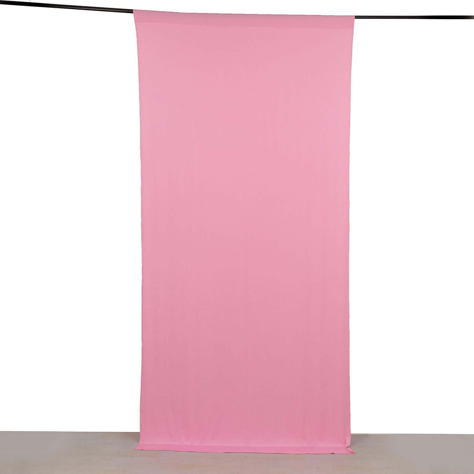 Pink 4-Way Stretch Spandex Event Curtain Drapes, Wrinkle Free Backdrop Event Panel with Rod Pockets - 5ftx10ft