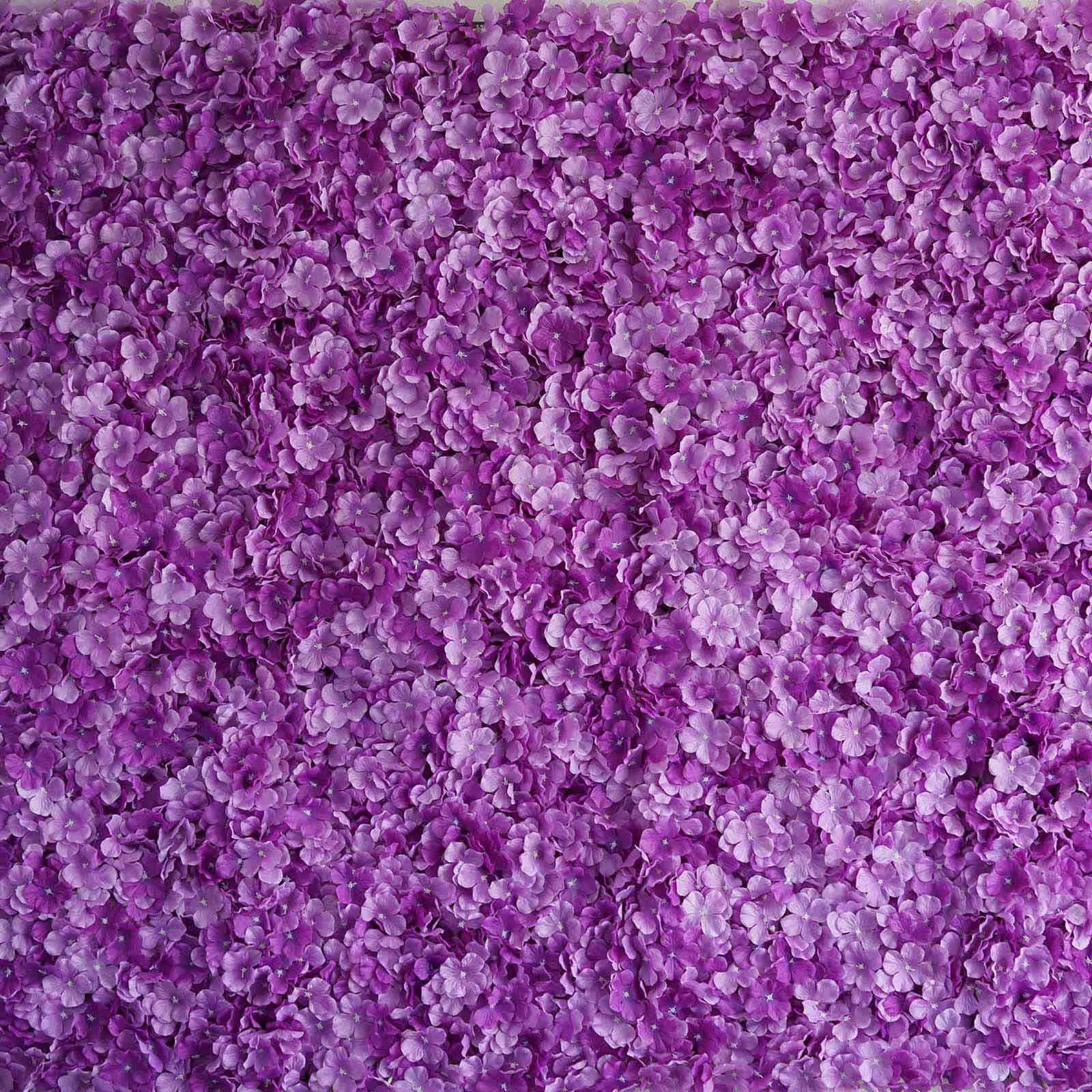 11 Sq ft. Purple UV Protected Hydrangea Flower Wall Mat Backdrop - 4 Artificial Panels