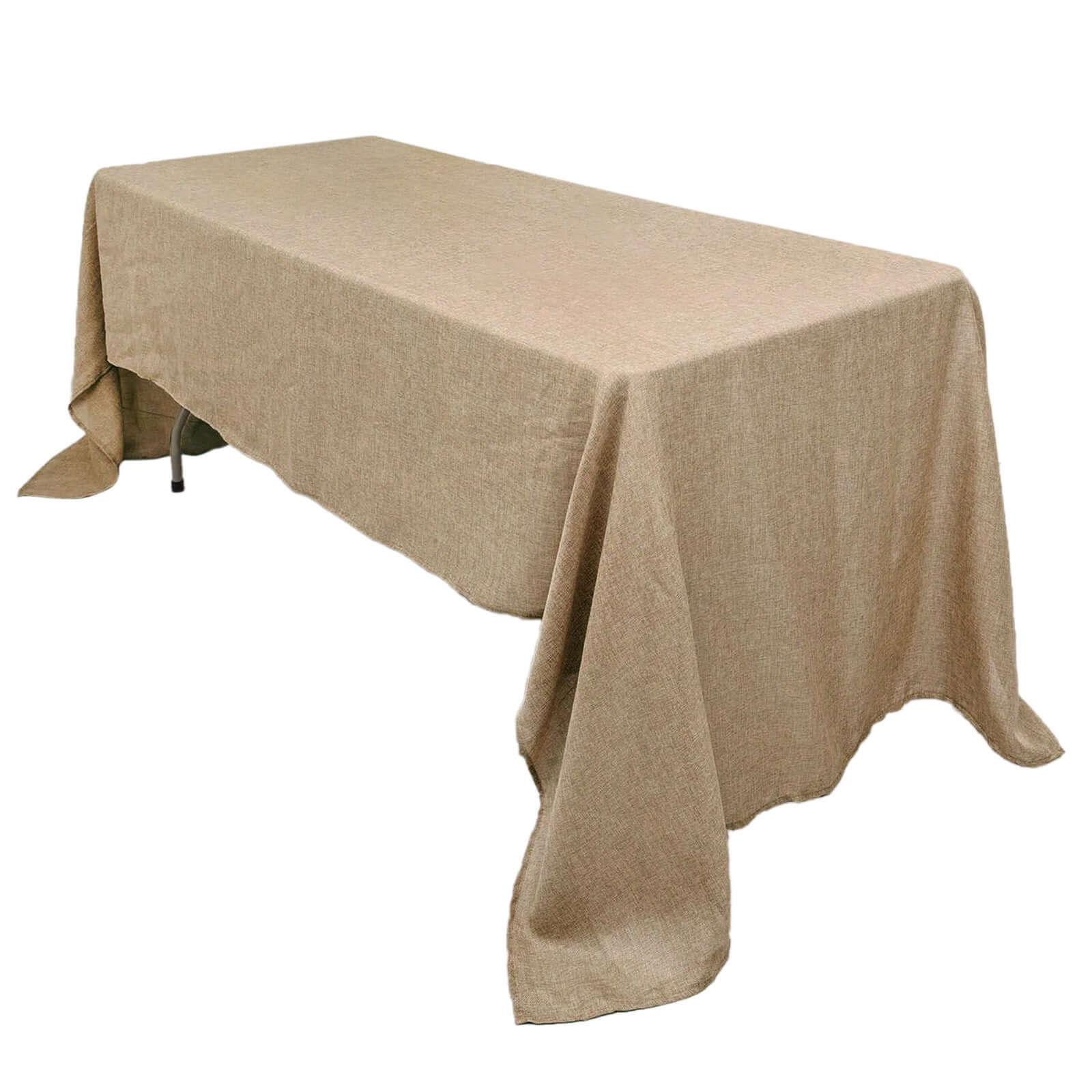 Faux Burlap Jute 60x102 Rectangle Tablecloth Natural - Rustic Event Table Linen