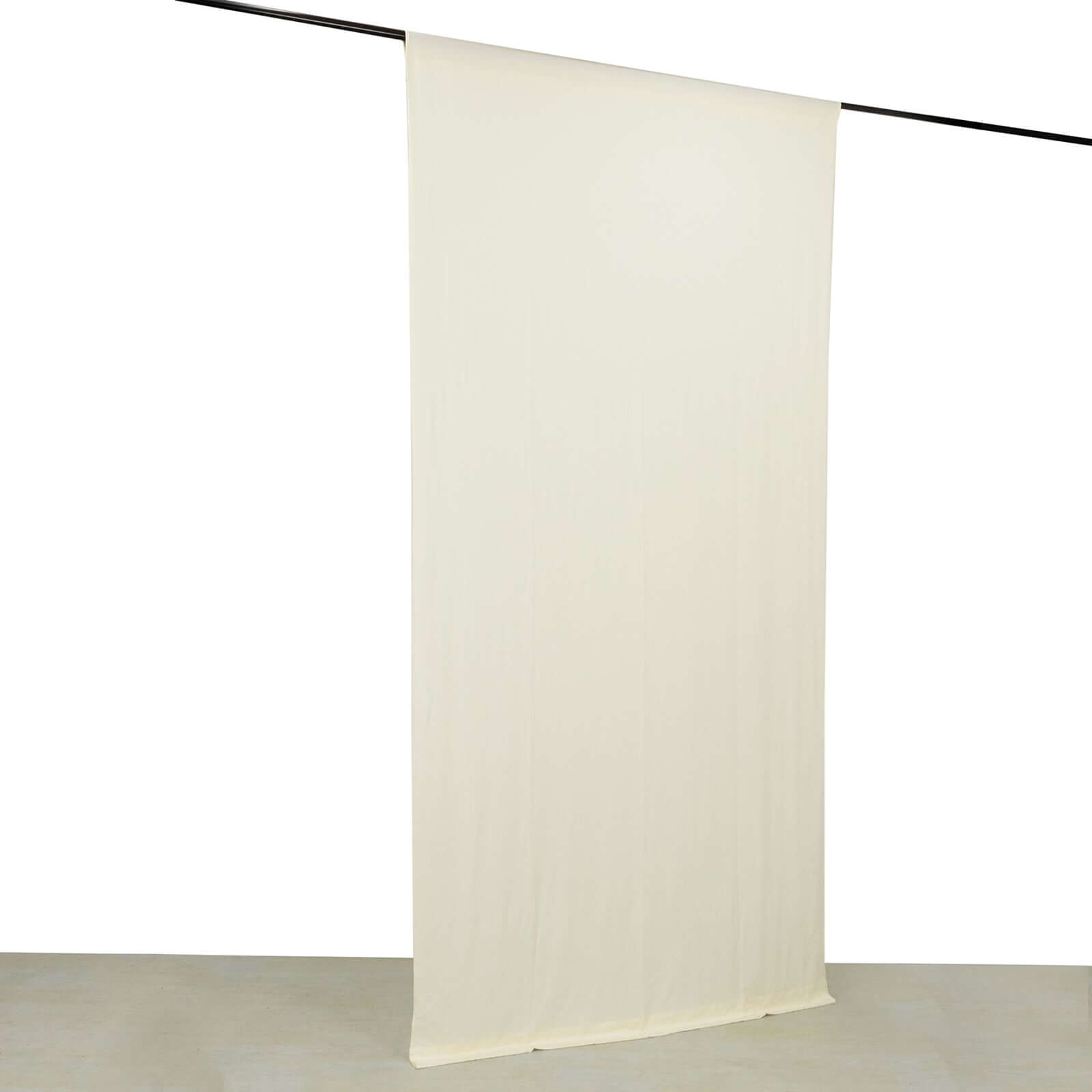 Ivory 4-Way Stretch Spandex Event Curtain Drapes, Wrinkle Free Backdrop Event Panel with Rod Pockets - 5ftx10ft