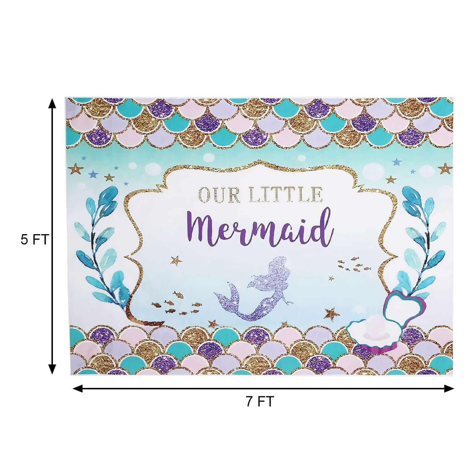 5ftx7ft Our Little Mermaid Print Vinyl Photo Shoot Backdrop