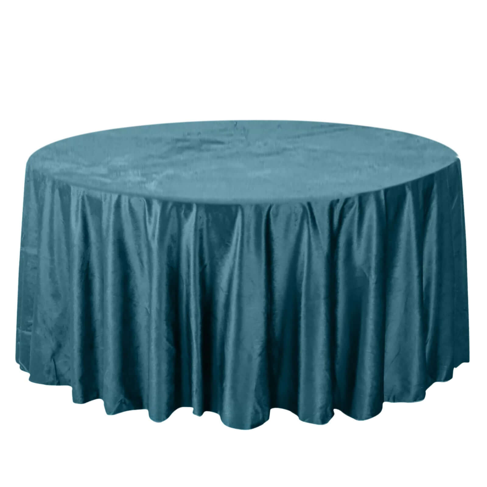 Premium Velvet 120 Round Tablecloth Peacock Teal - Reusable Soft & Seamless Table Cover