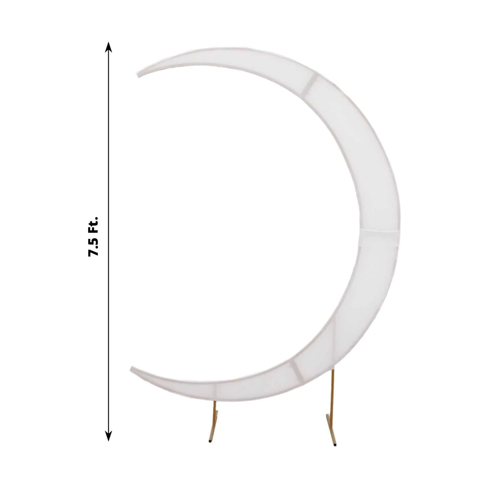 7.5ft White Spandex Crescent Moon Wedding Arch Cover, Custom Fitted Chiara Backdrop Stand Cover