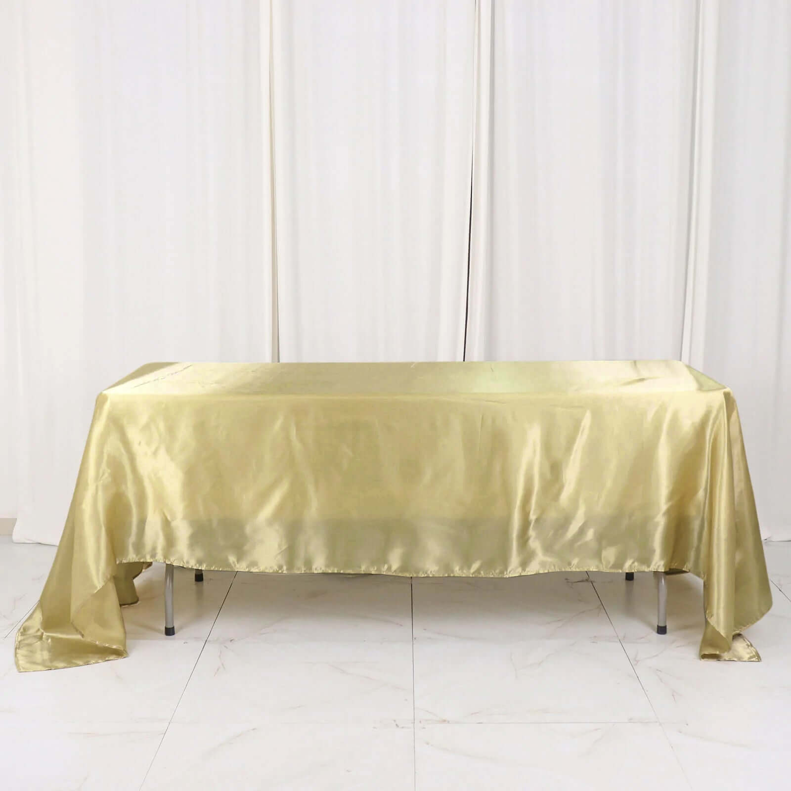 Satin Rectangular 60x126 Tablecloth Champagne - Smooth and Lustrous Table Cover