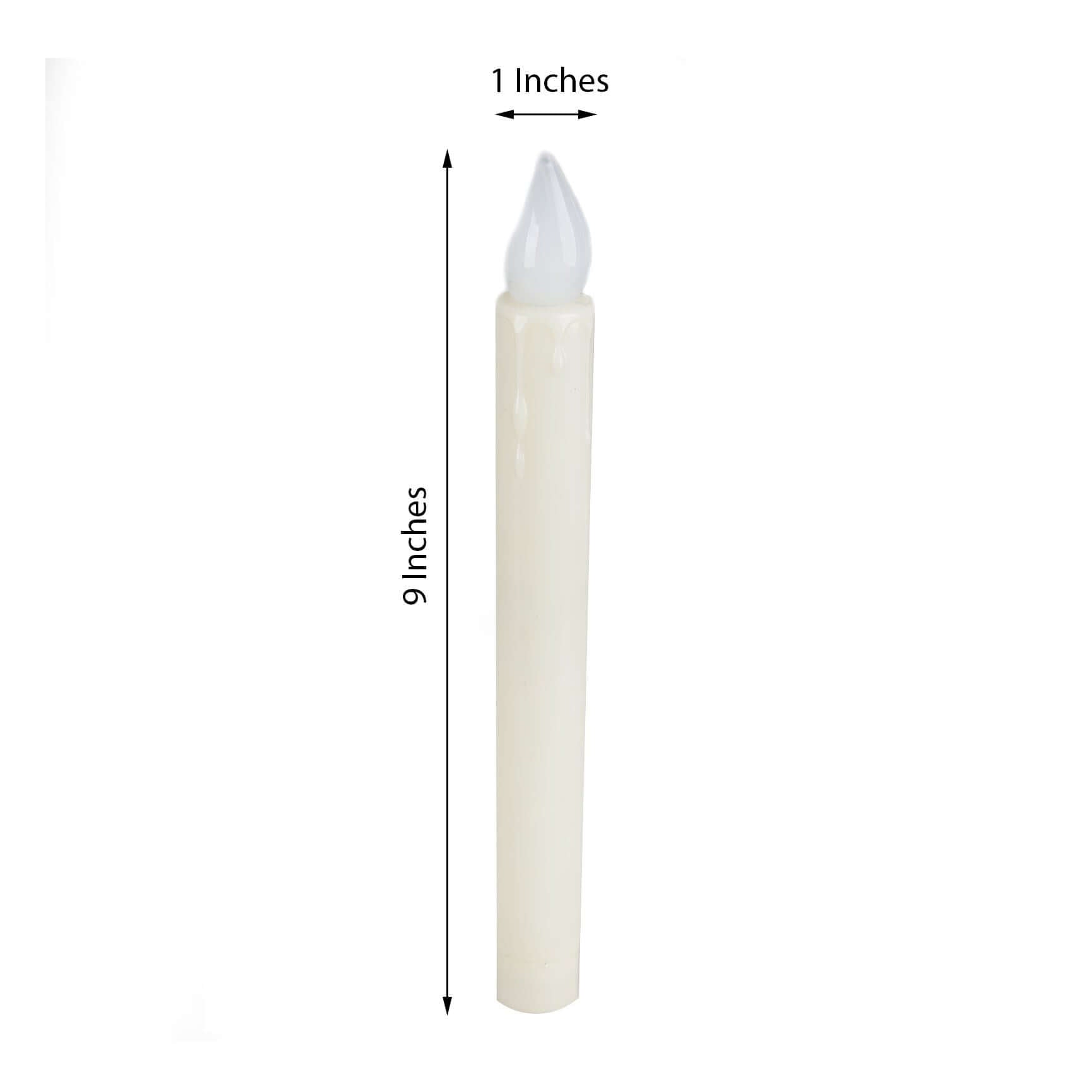 3-Pack LED Flameless Lighting Wax Drip Textured White - Battery Operated Taper Candles 9