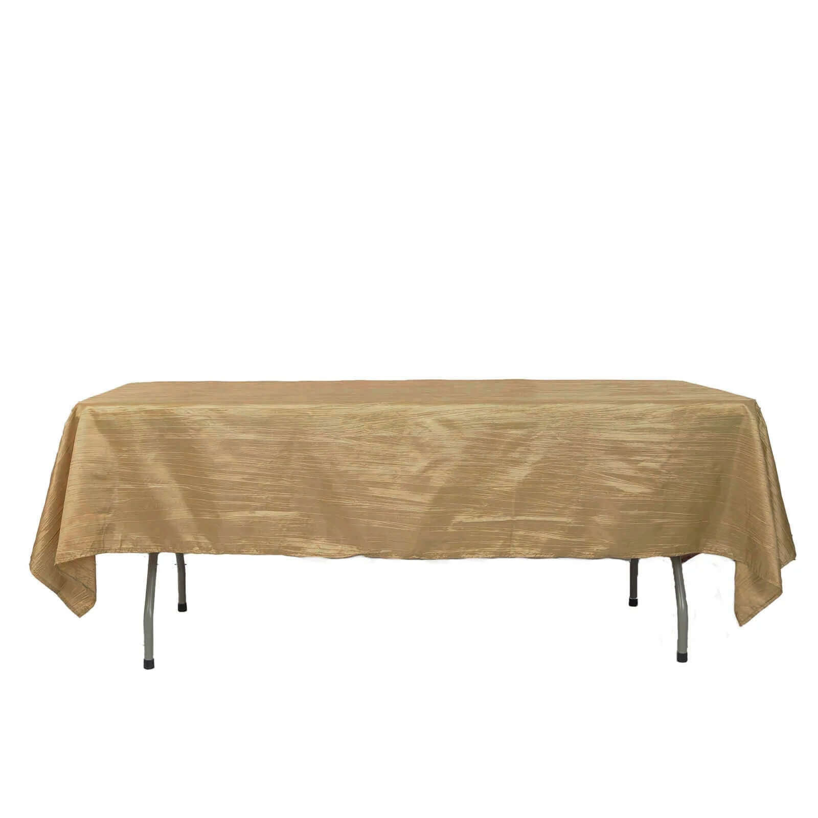 Taffeta 60x102 Rectangle Tablecloth Gold - Accordion Crinkle Design for Modern Gatherings