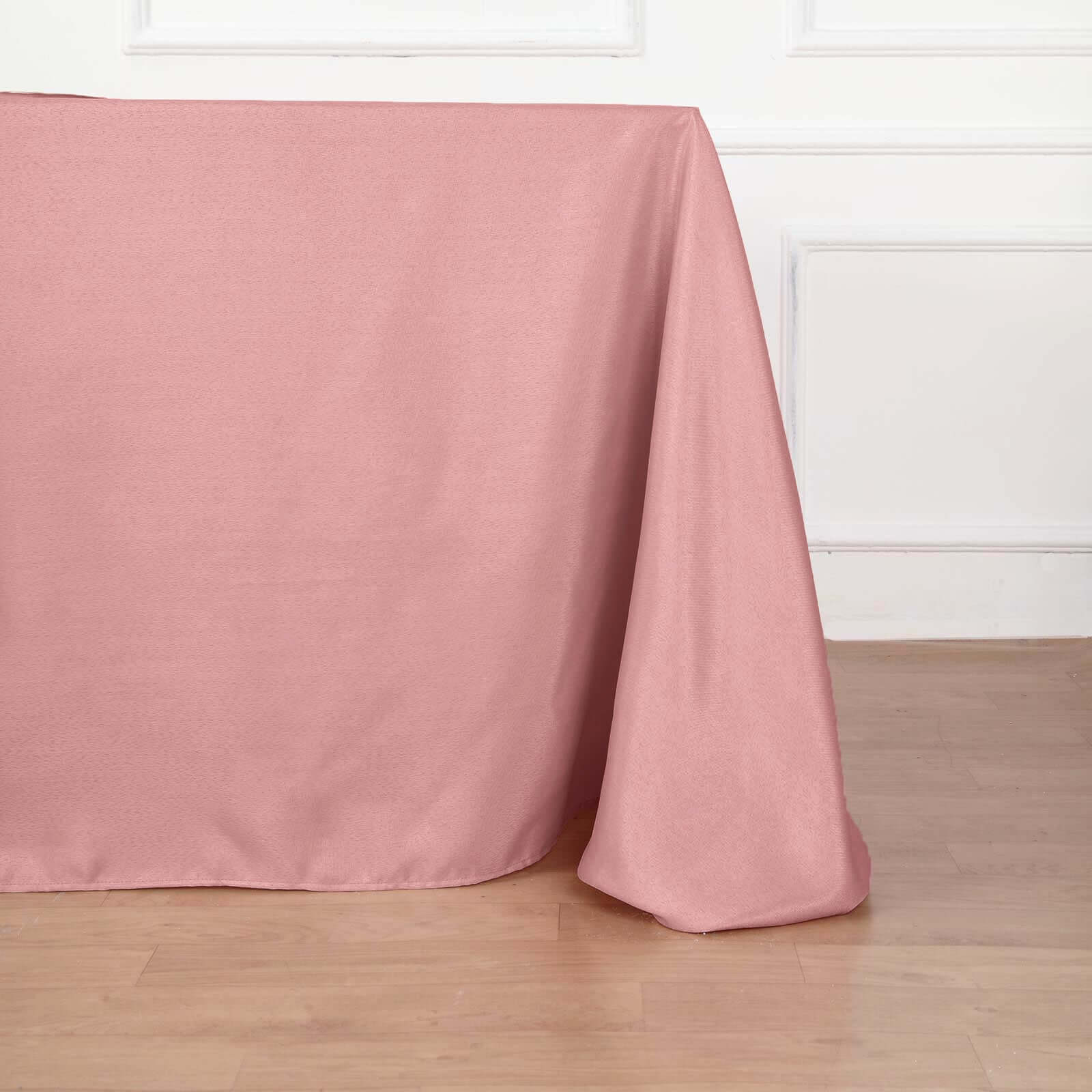 Polyester 90x156 Rectangle Tablecloth Dusty Rose - Seamless Wrinkle-Resistant Table Cover