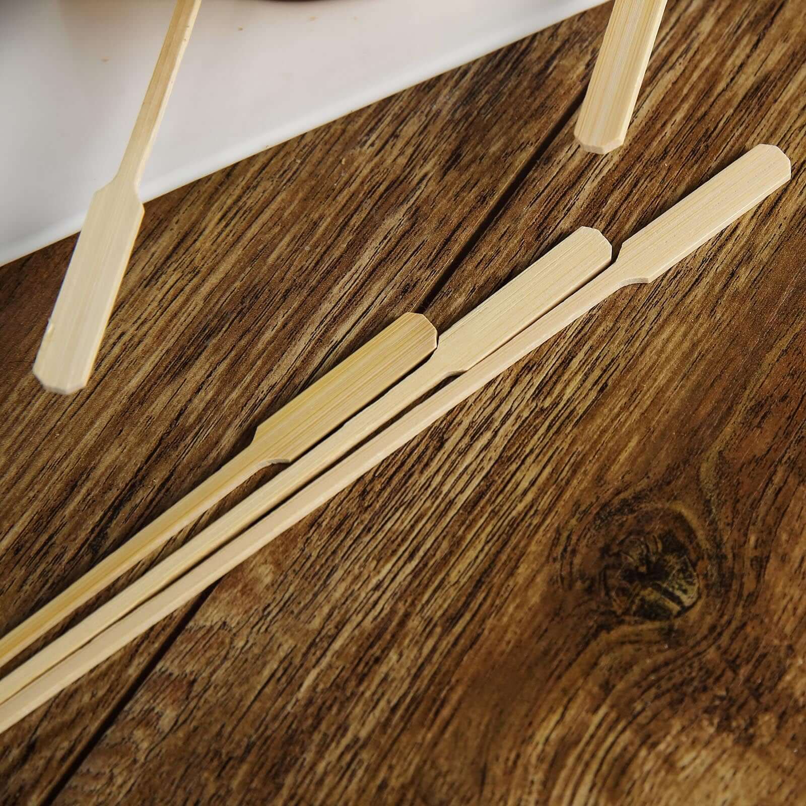 100-Pack Bamboo Cocktail Sticks Paddle Decorative Top Design - Eco Friendly Party Picks 10