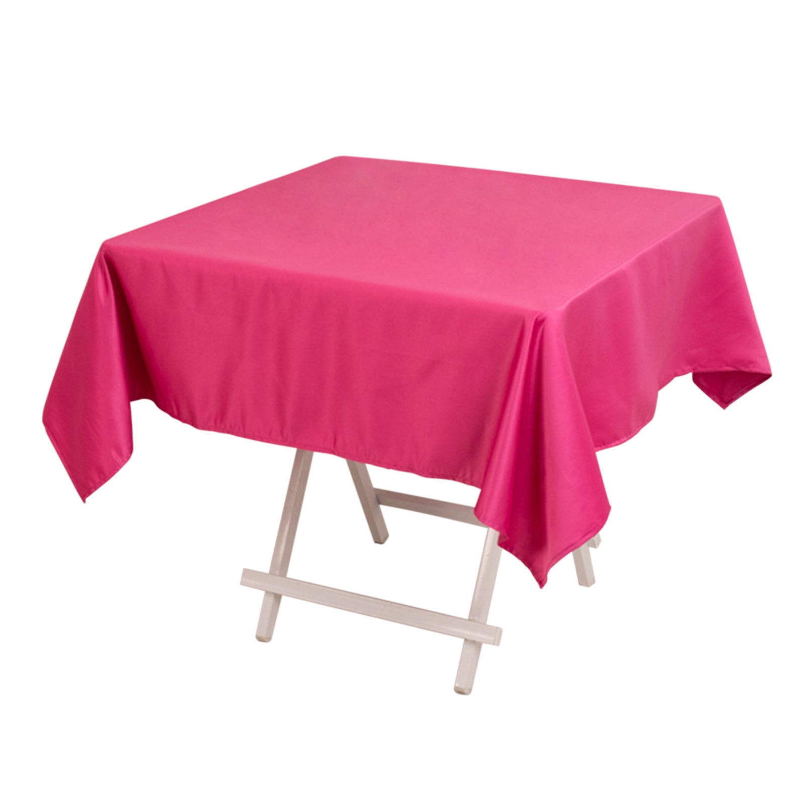 Lamour Satin 54x54 Square Tablecloth Fuchsia - Durable & Silk-Like Table Cover