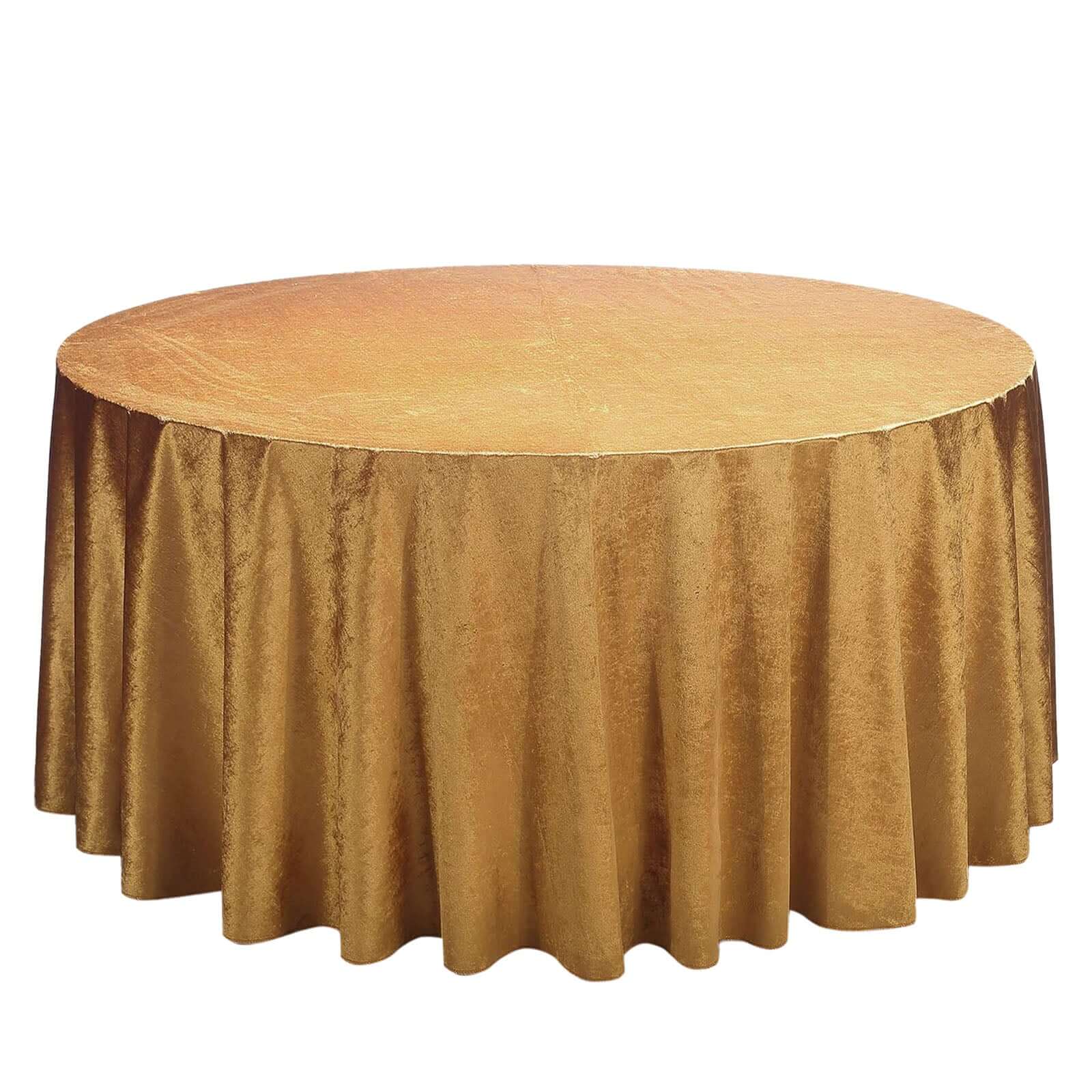 Premium Velvet 120 Round Tablecloth Gold - Reusable Soft & Seamless Table Cover for Upscale Events