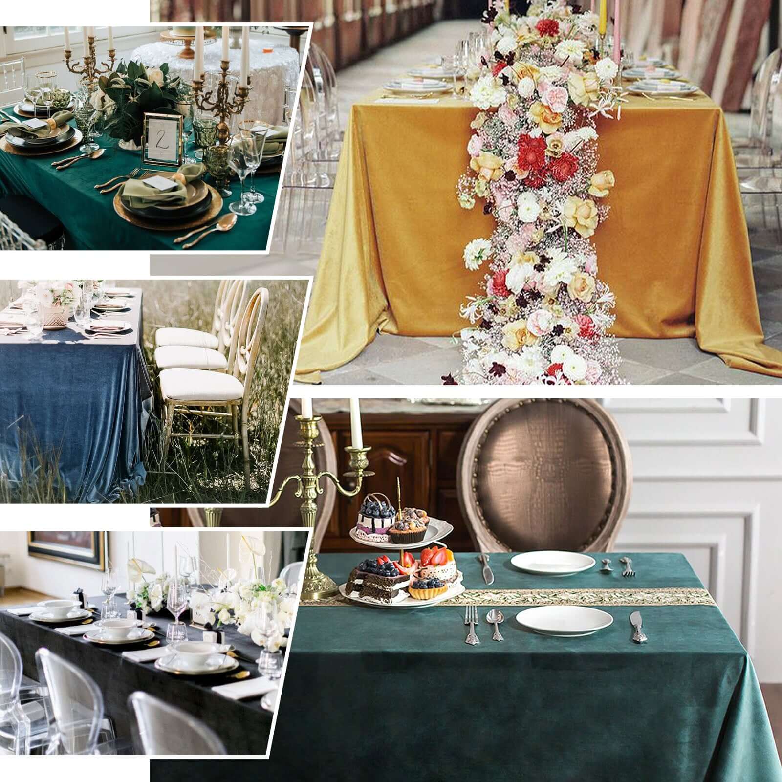 Premium Crushed Velvet 90x156 Rectangle Tablecloth White - Reusable Soft & Sophisticated Seamless Table Cover