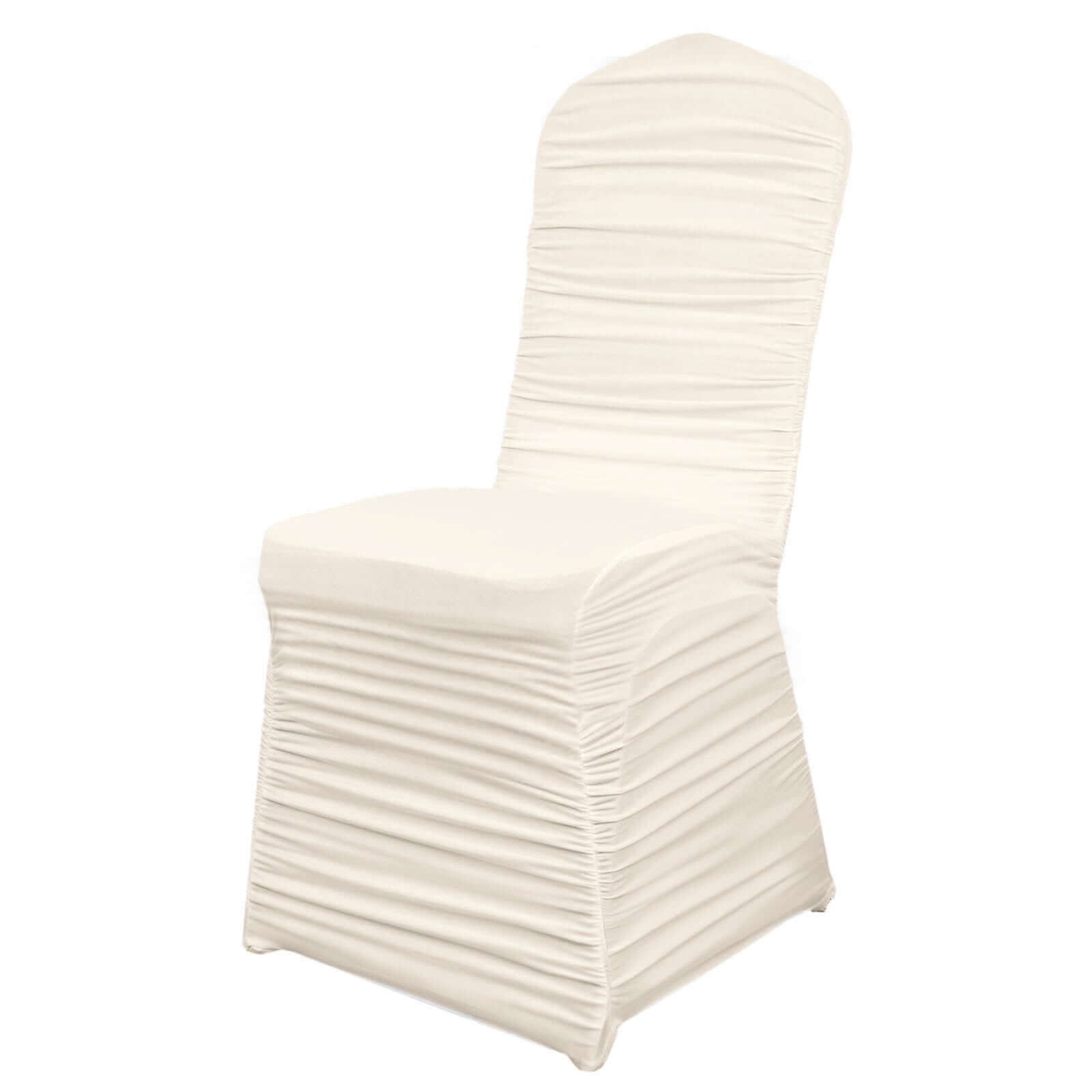 Stretch Spandex Chair Cover Rouge for Banquet Chairs Ivory - Fitted Slip-On Slipcover