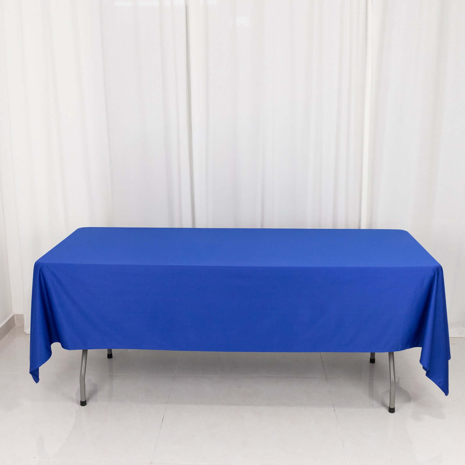 Premium Scuba Rectangular 60x102 Tablecloth Royal Blue - Wrinkle Free & Stain Resistant Table Cover