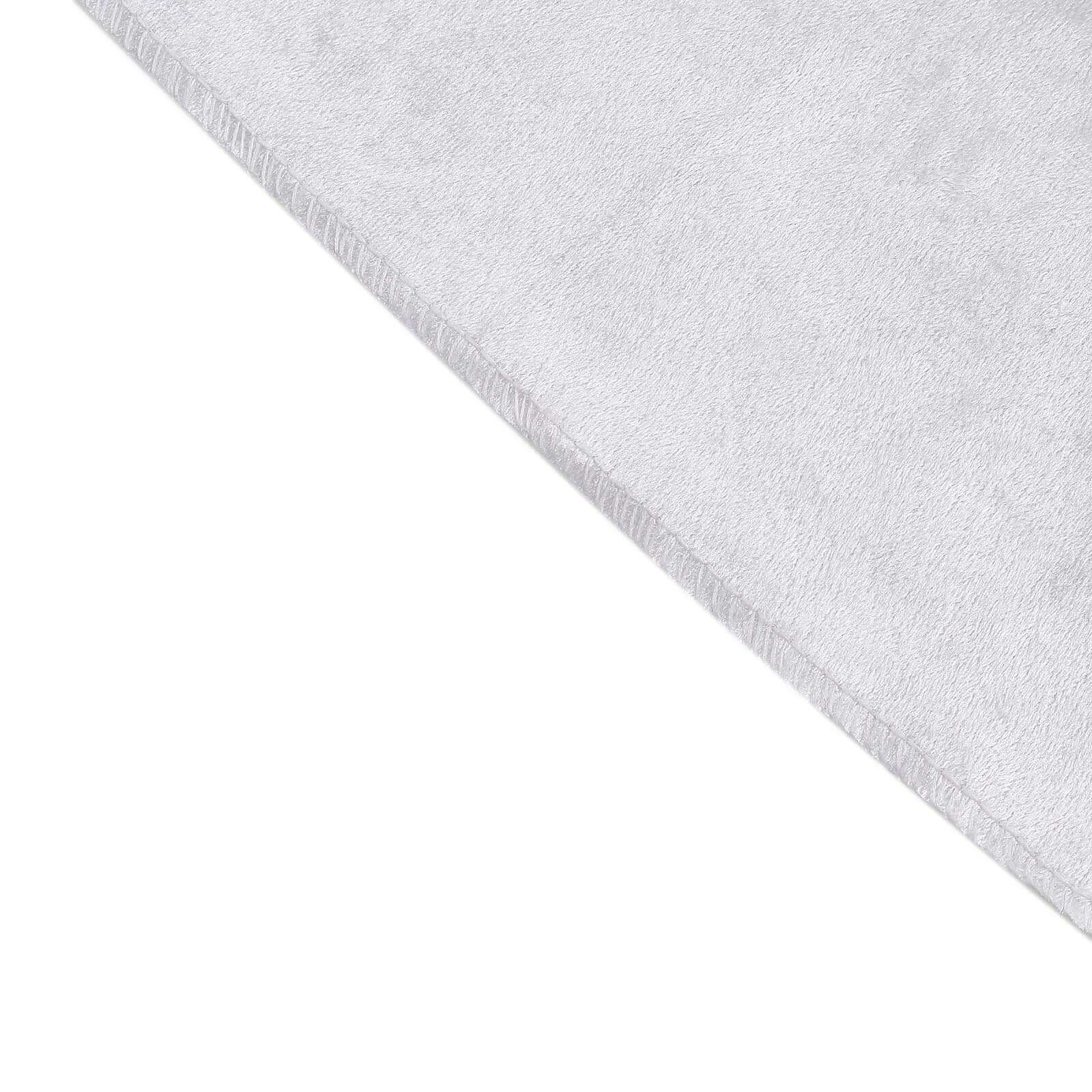 Premium Velvet 120 Round Tablecloth White - Reusable Soft & Seamless Table Cover