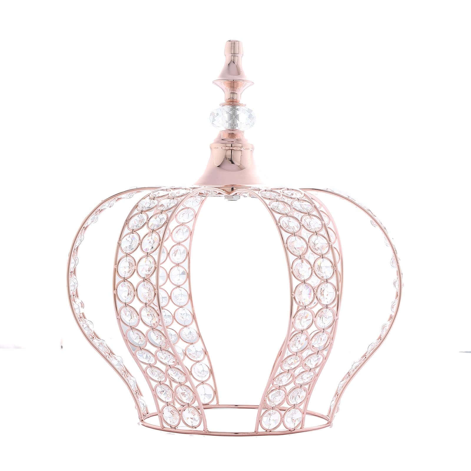 Crystal-Bead Royal Crown Cake Topper Metallic Blush/Rose Gold - Dazzling Cake Centerpiece Decor for Luxurious Birthdays Receptions & Romantic Celebrations 14