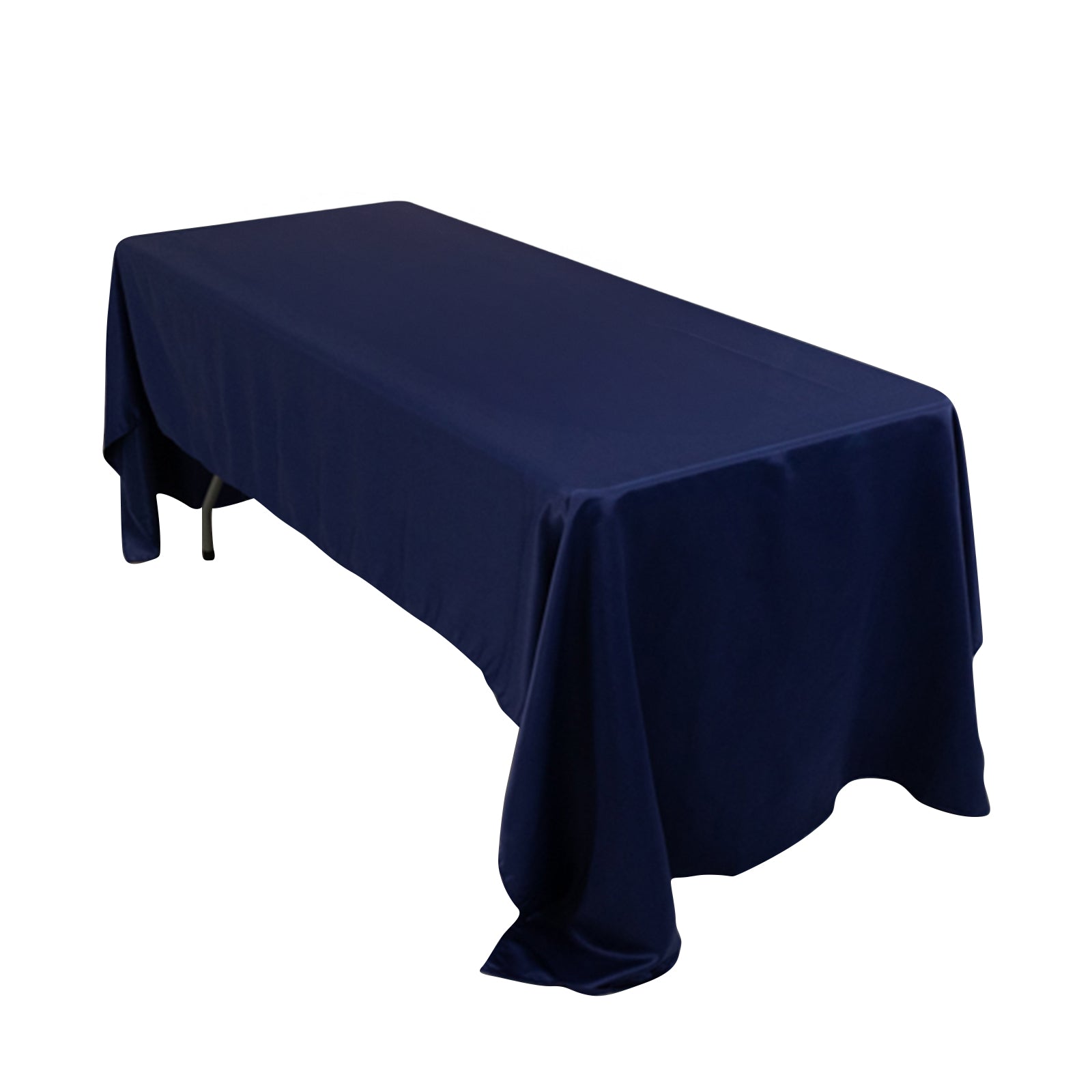 Lamour Satin 60x126 Rectangle Tablecloth Navy Blue - Soft & Silk-Like Table Cover