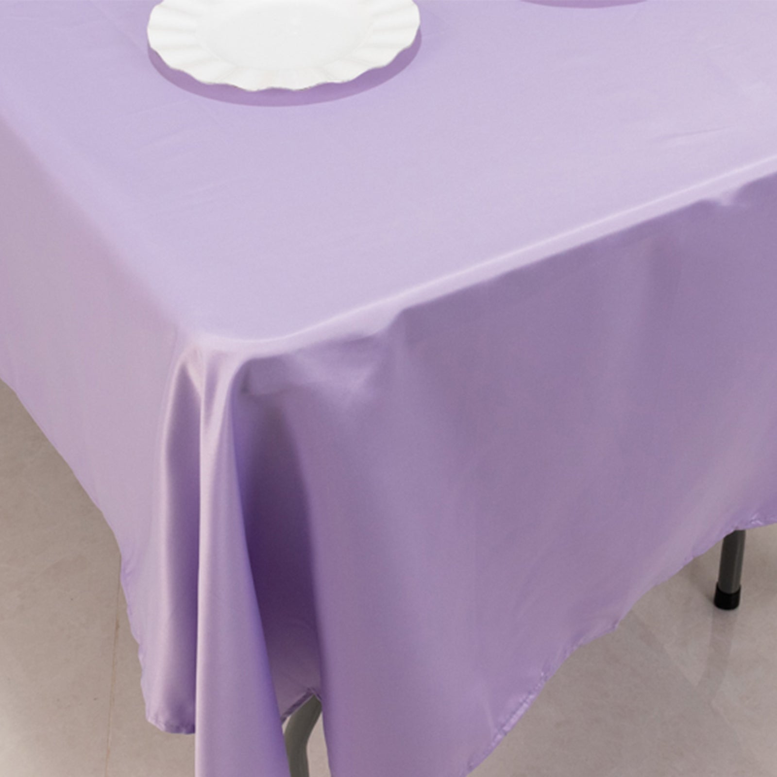 Lamour Satin 60x102 Rectangle Tablecloth Lavender Lilac - Durable & Silky Soft Feel Table Cover