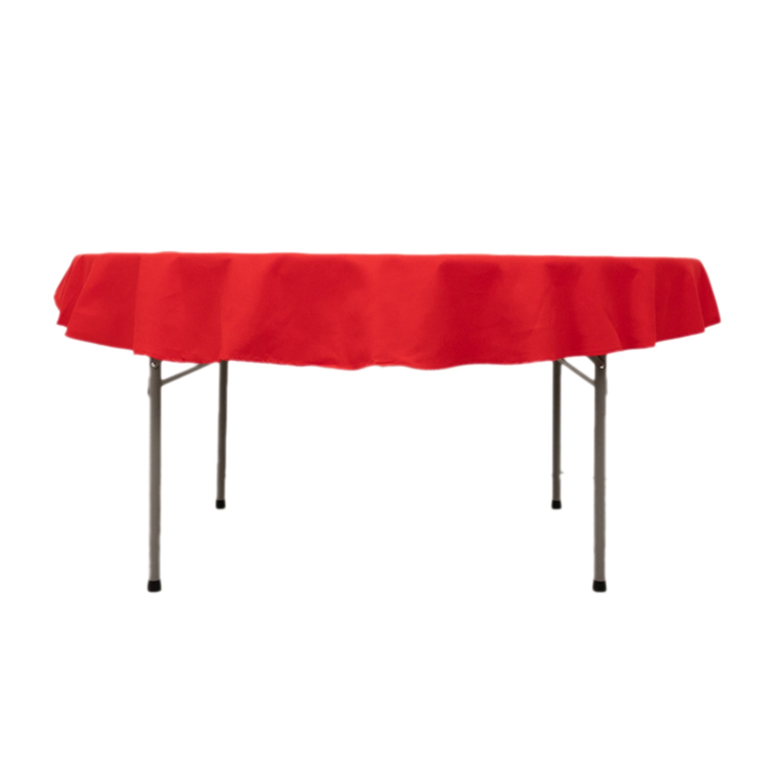 Cotton Blend 70 Round Tablecloth Red - Wrinkle-Resistant Table Cover