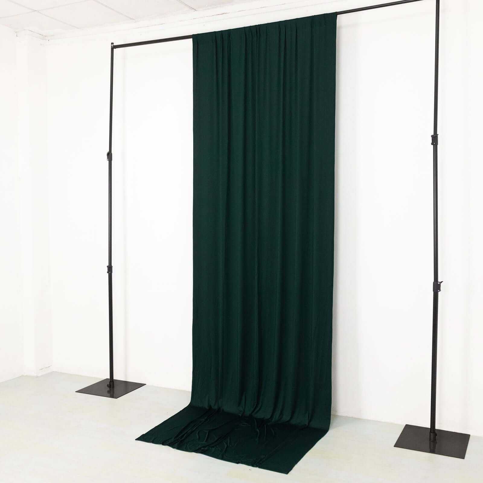 Hunter Emerald Green 4-Way Stretch Spandex Event Curtain Drapes, Wrinkle Free Backdrop Event Panel with Rod Pockets - 5ftx12ft