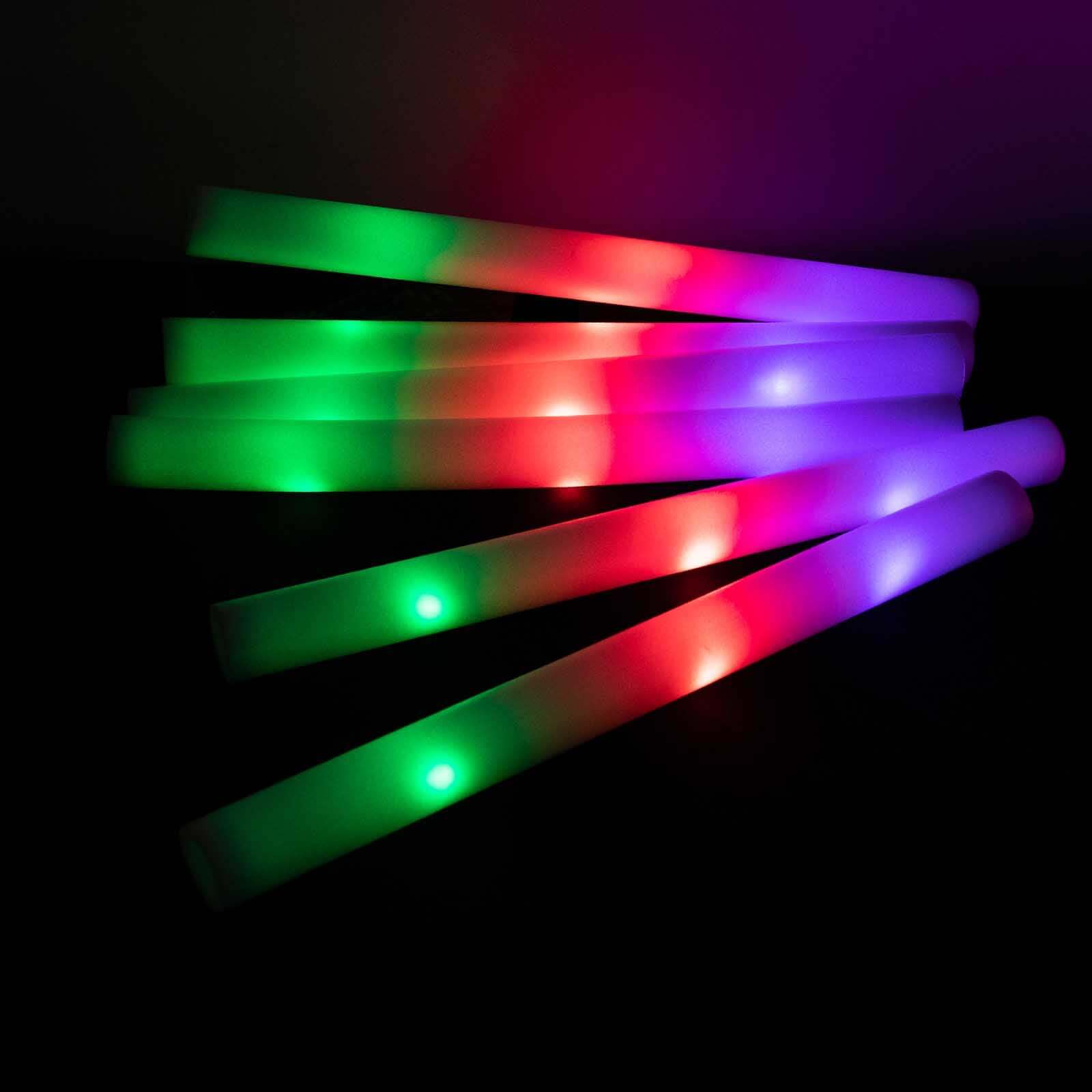 20 Pack Multicolor LED Foam Party Glow Sticks With 3 Flashing Modes, 19 Reusable Battery Operated Light Sticks