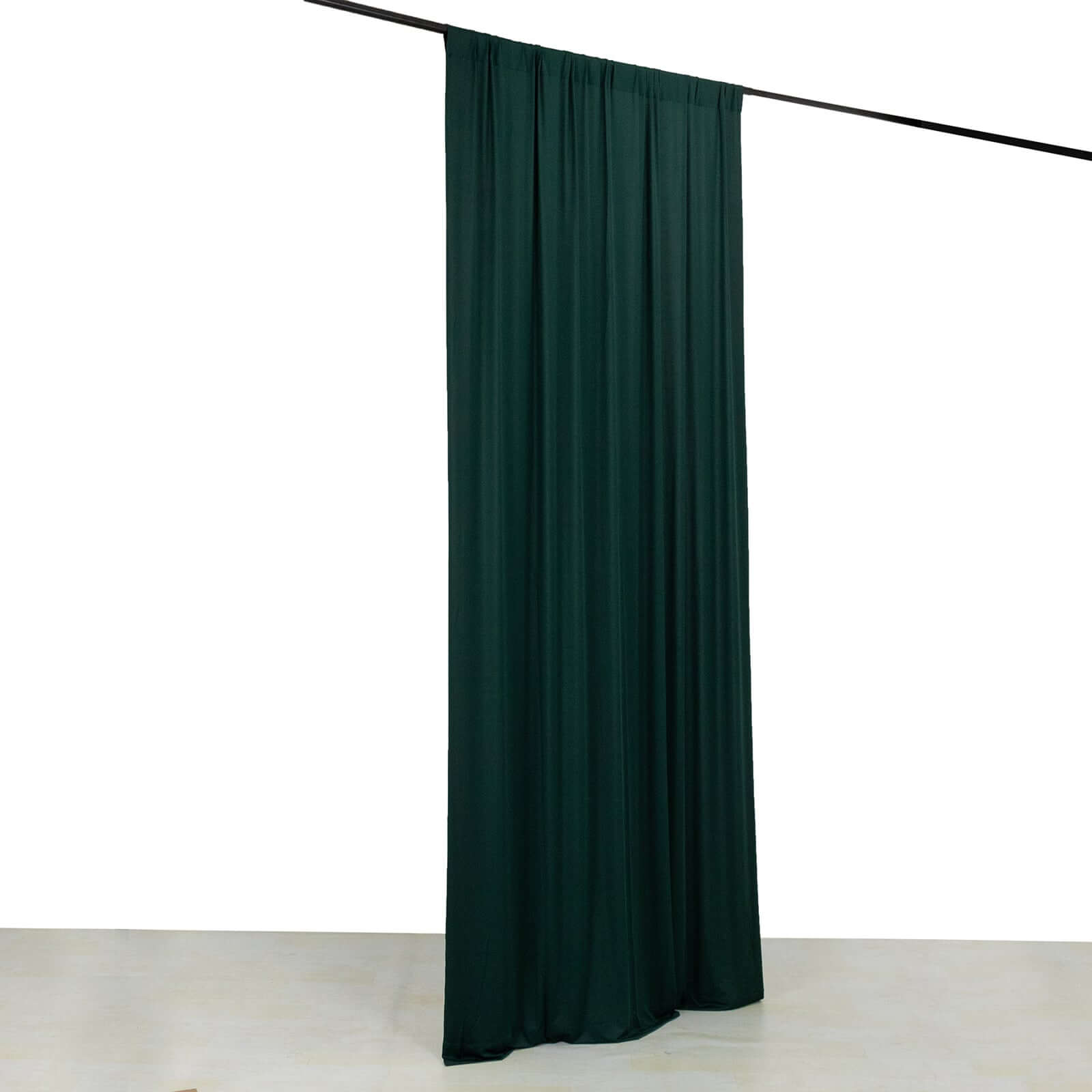 Hunter Emerald Green 4-Way Stretch Spandex Event Curtain Drapes, Wrinkle Free Backdrop Event Panel with Rod Pockets - 5ftx10ft