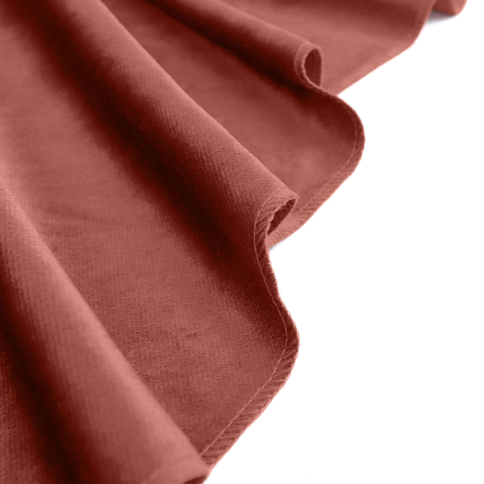 Premium Velvet 120 Round Tablecloth Terracotta (Rust) - Reusable Soft & Seamless Table Cover