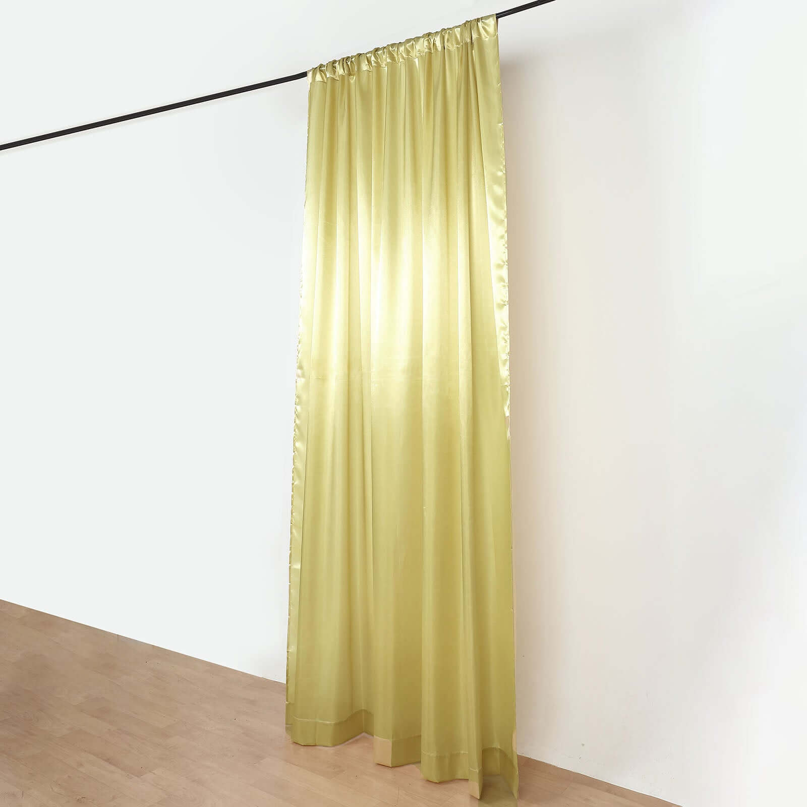 8ftx10ft Champagne Satin Event Curtain Drapes, Backdrop Event Panel