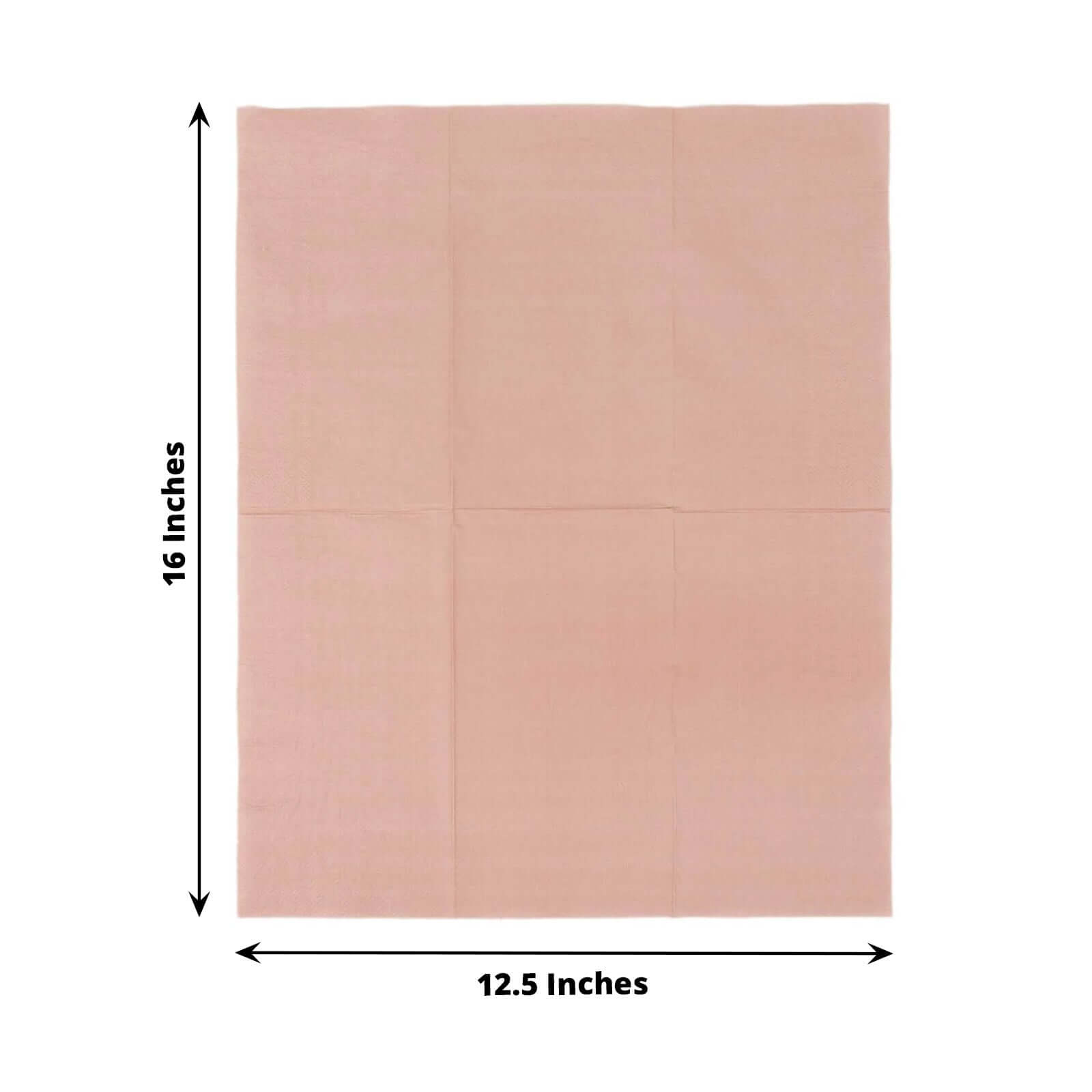 50-Pack Paper Napkins Soft Dusty Rose - Disposable 2-Ply Cocktail and Beverage Napkins for Weddings