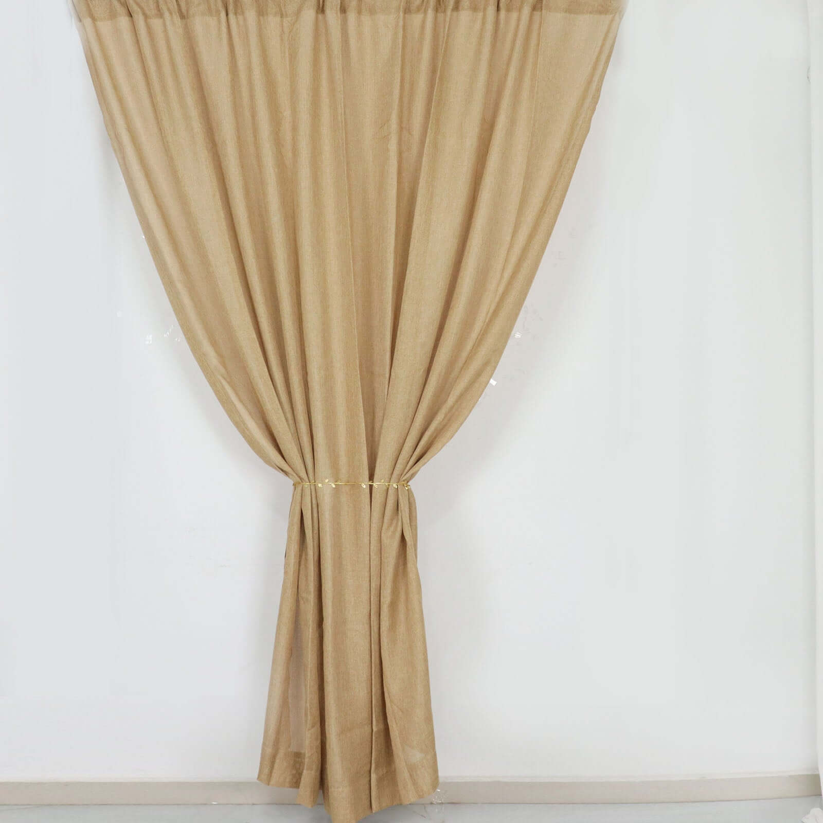 8ftx8ft Natural Jute Faux Burlap Event Curtain Drapes With Rod Pockets, Rustic Photography Backdrop Event Panel