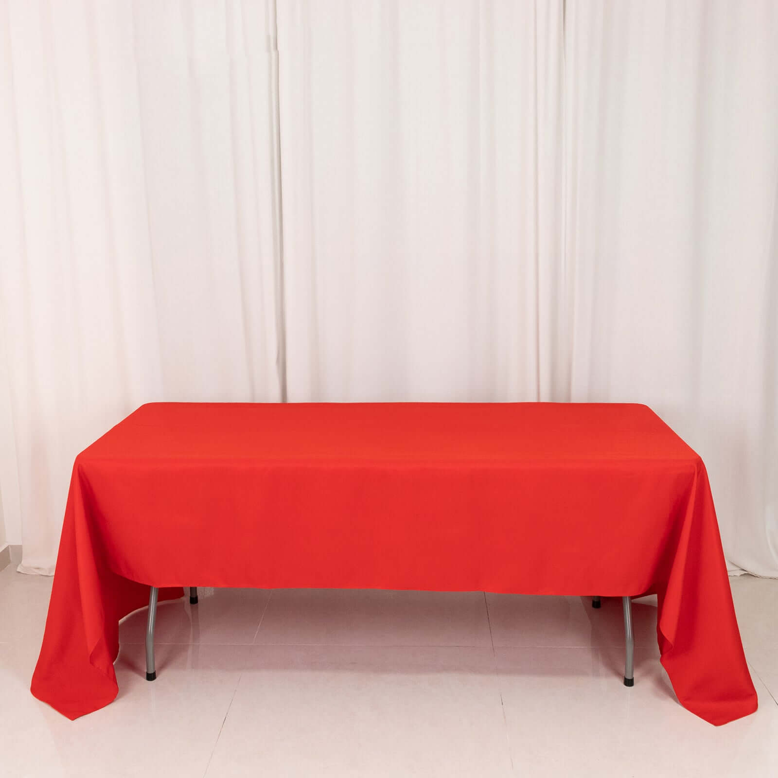Premium Polyester 60x126 Rectangle Tablecloth Red - Stain-Resistant 220GSM Finish Table Cover