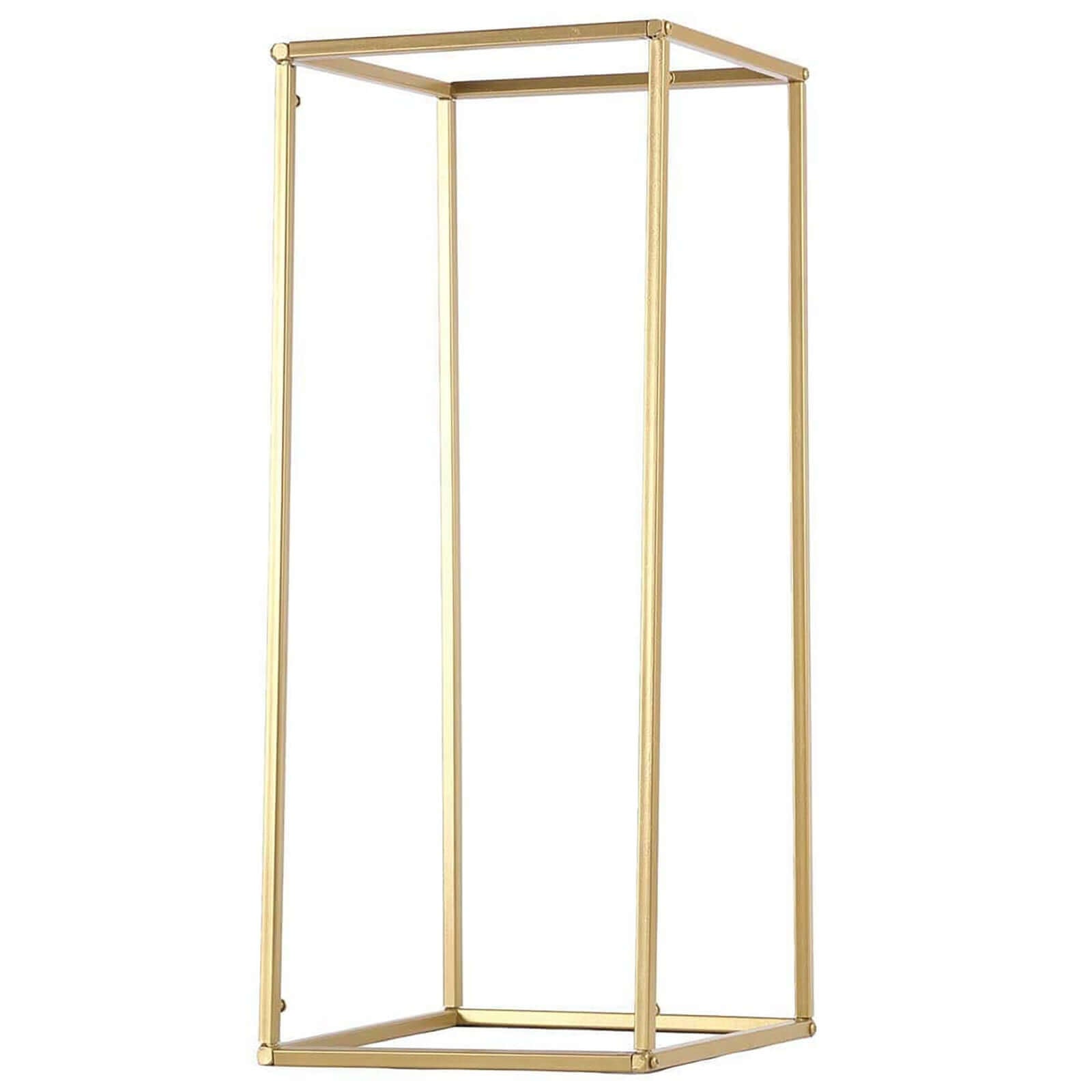 2-Pack Wedding Flower Stand Gold Metal Geometric Column Frame Rectangular - Versatile Floral Pedestal for Sophisticated Arrangements 24