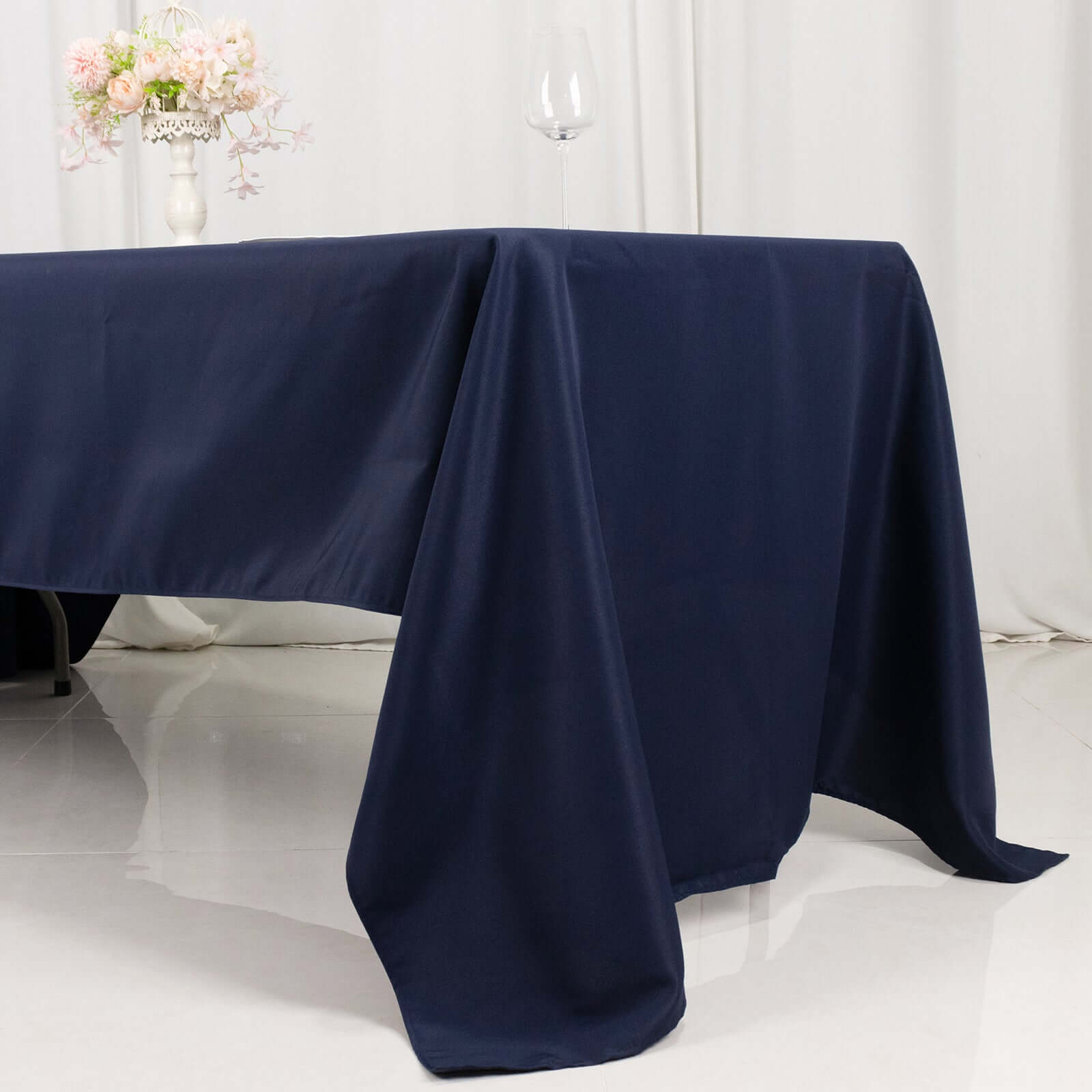 Premium Polyester 60x126 Rectangle Tablecloth Navy Blue - Stain-Resistant 220GSM Finish Table Cover