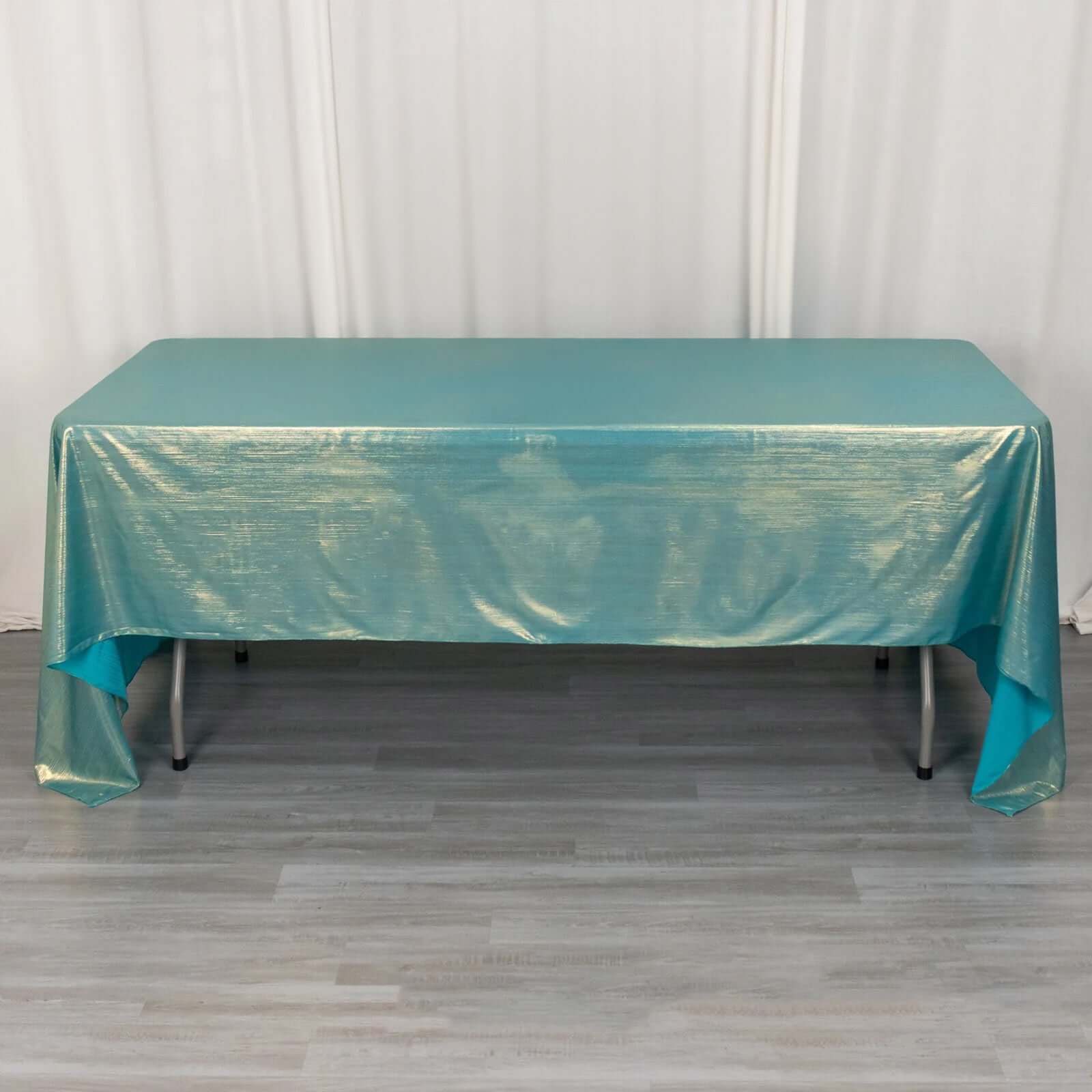 Sequin Dots Polyester 60x126 Rectangle Tablecloth Shimmering Turquoise - Wrinkle Free & Sparkling Table Cover