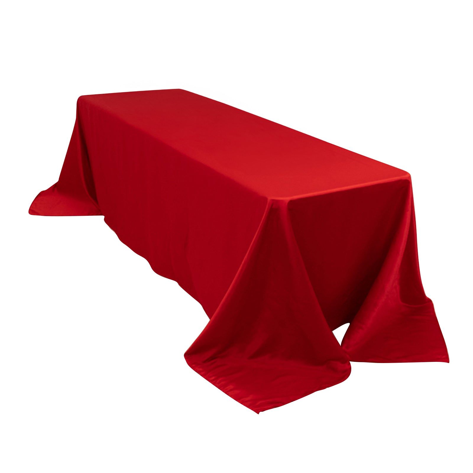 Lamour Satin 90x156 Rectangle Tablecloth Red - Luxurious, Soft Seamless Table Cover