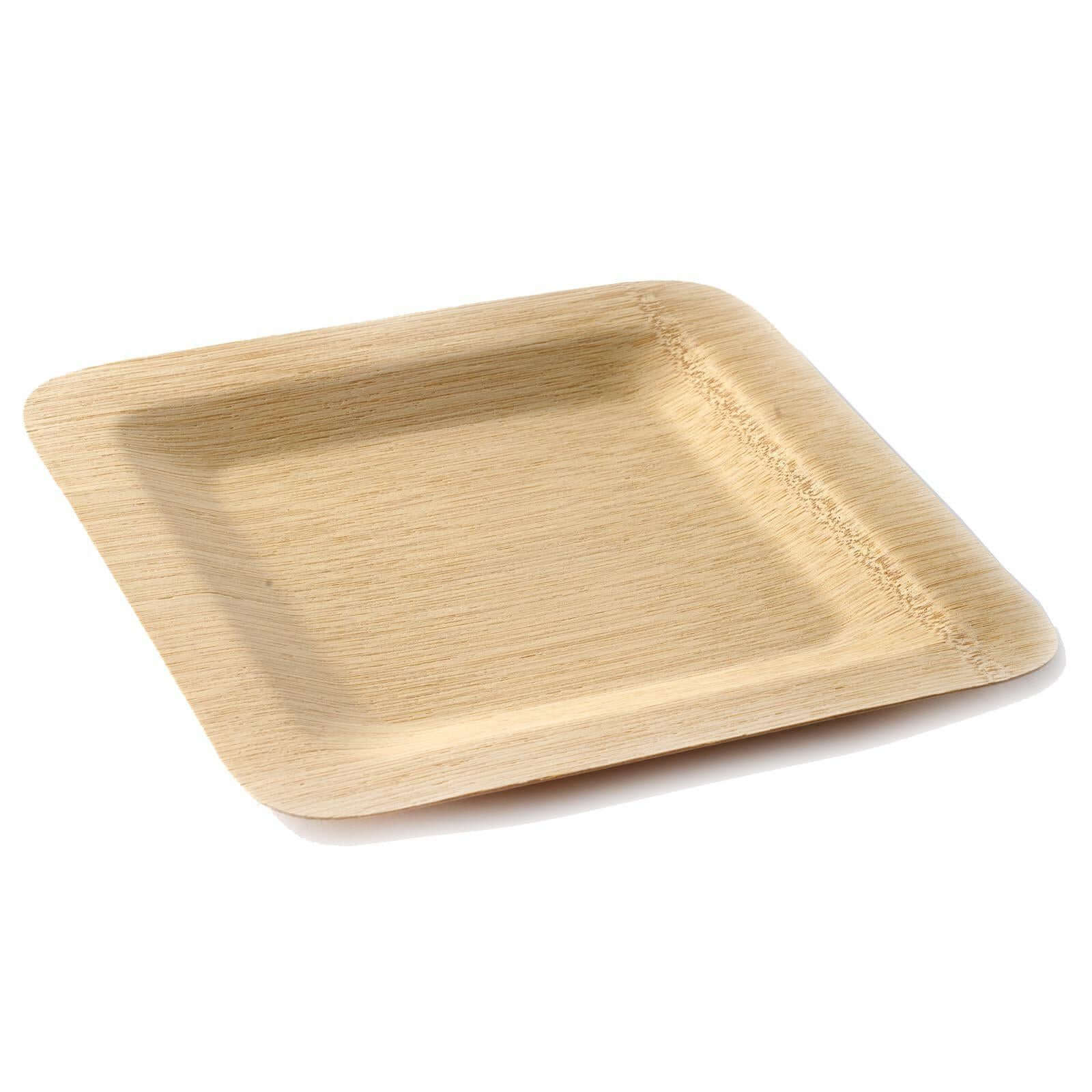 10-Pack Bamboo 9 Square Dinner Plates - Natural Eco Friendly Disposable Dinnerware for Farmhouse-Style Events, Parties & Gatherings