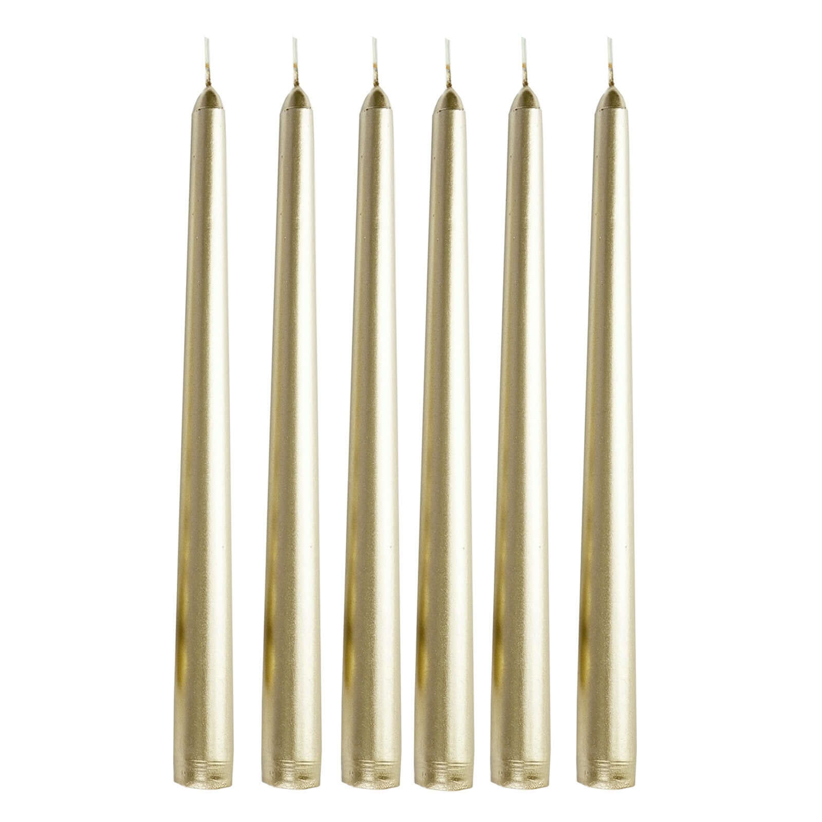 12-Pack Taper Candles Premium Wax Design Metallic Gold - Unscented Candles for Upscale Settings 10