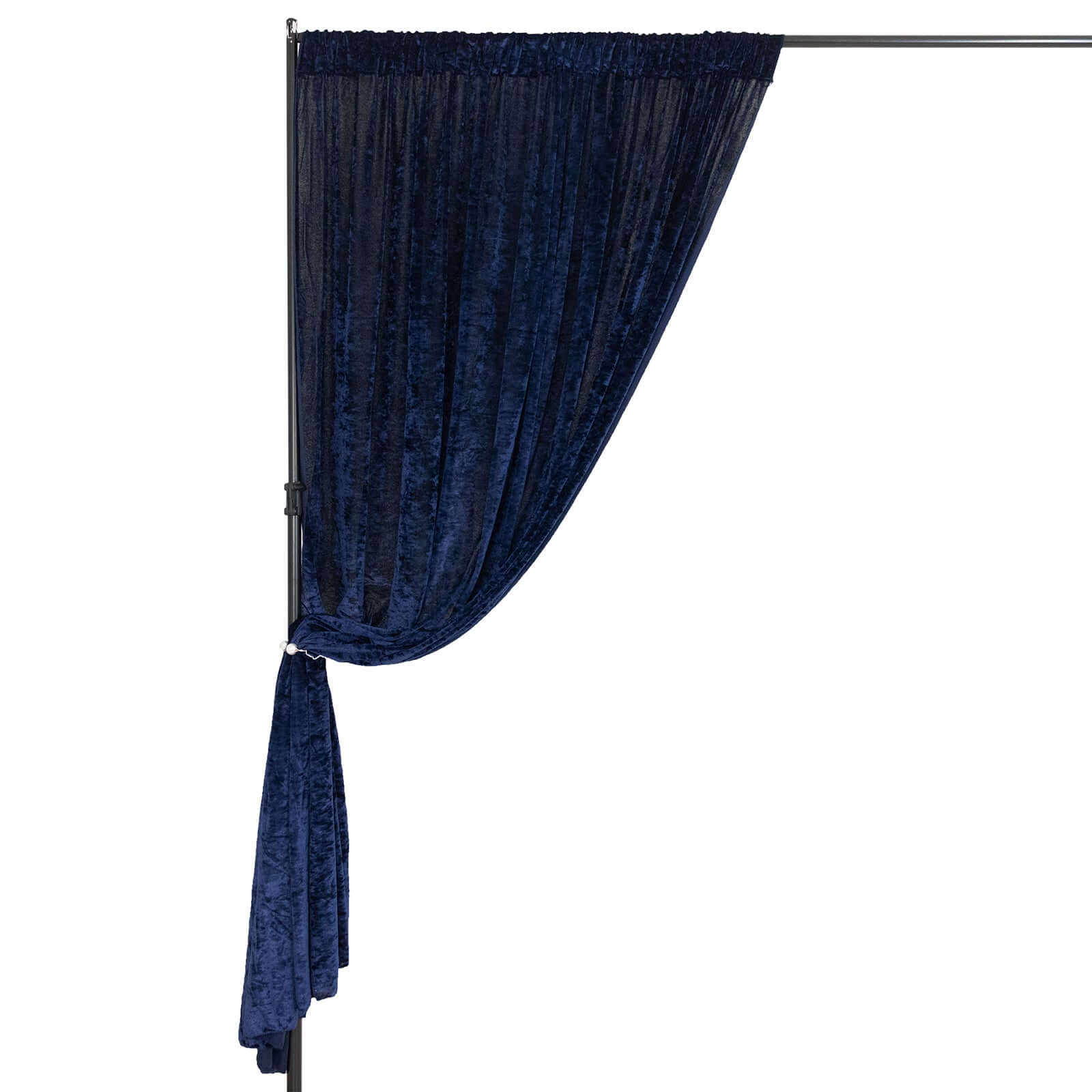 8ftx8ft Navy Blue Premium Smooth Velvet Event Curtain Drapes, Privacy Backdrop Event Panel with Rod Pocket