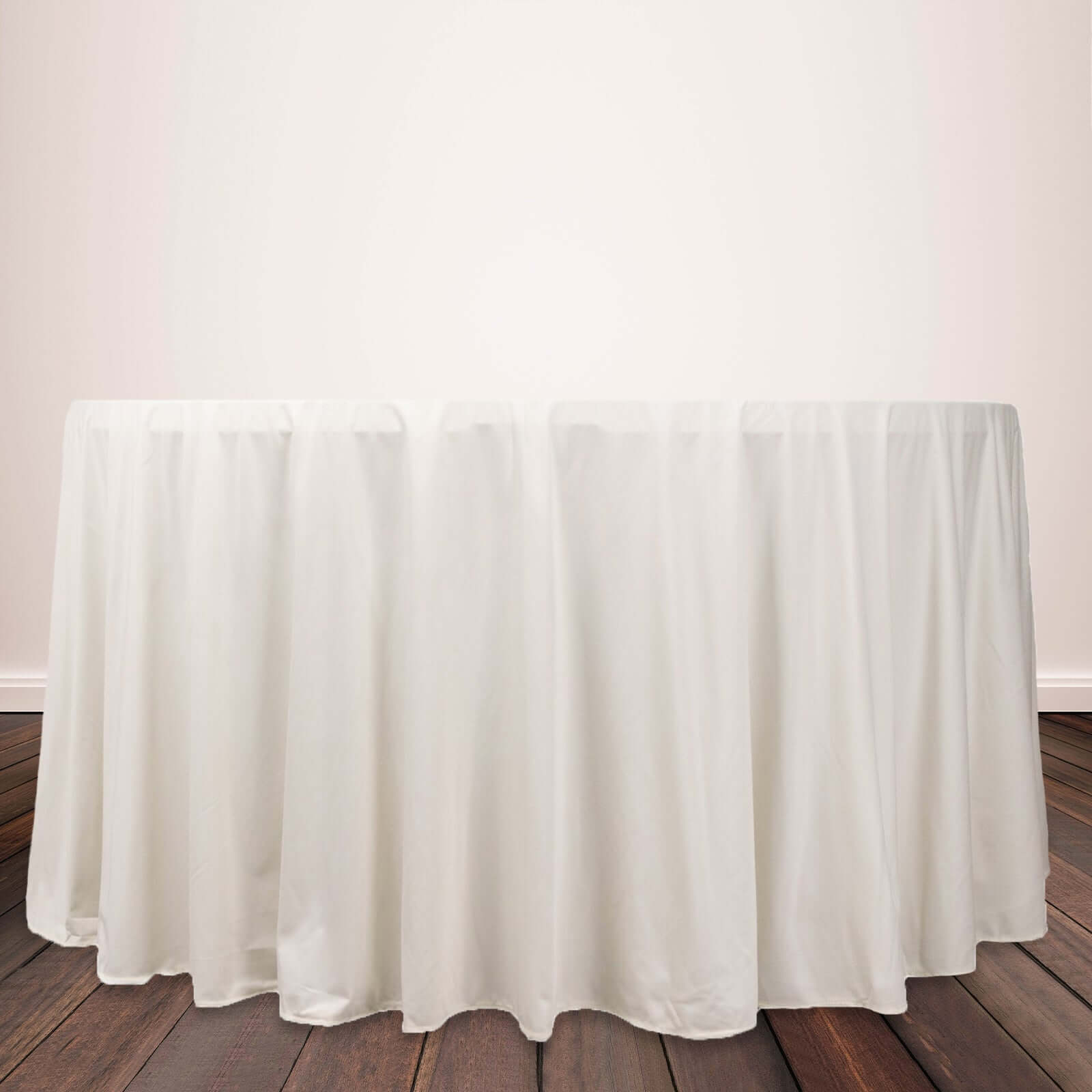 Premium Scuba Round 120 Tablecloth Ivory - Wrinkle Free & Stain Resistant Seamless Table Cover