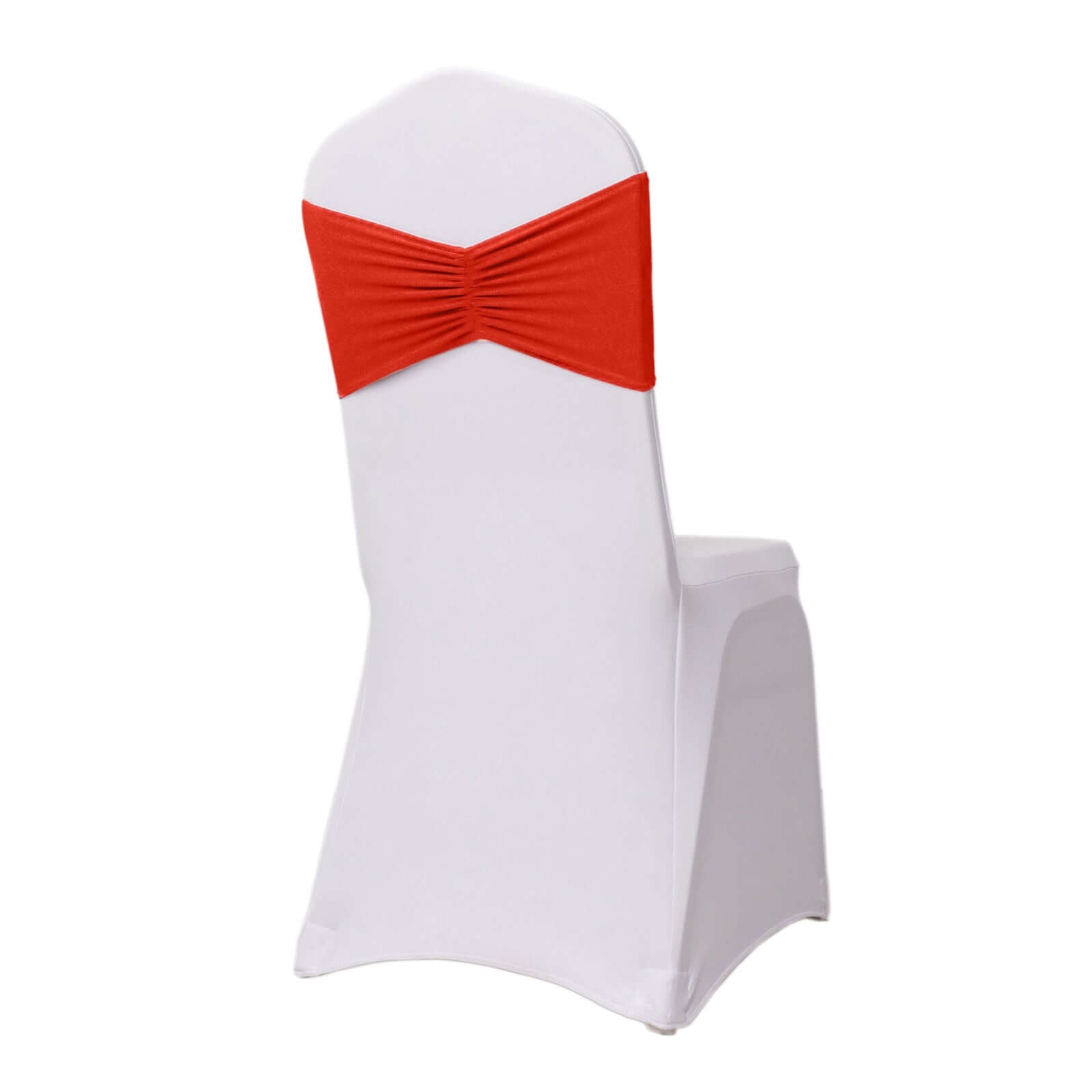 5 Pack Spandex Chair Sashes Red Ruffled Style - Wide Easy to Use Stretch Chair Bands 8x13