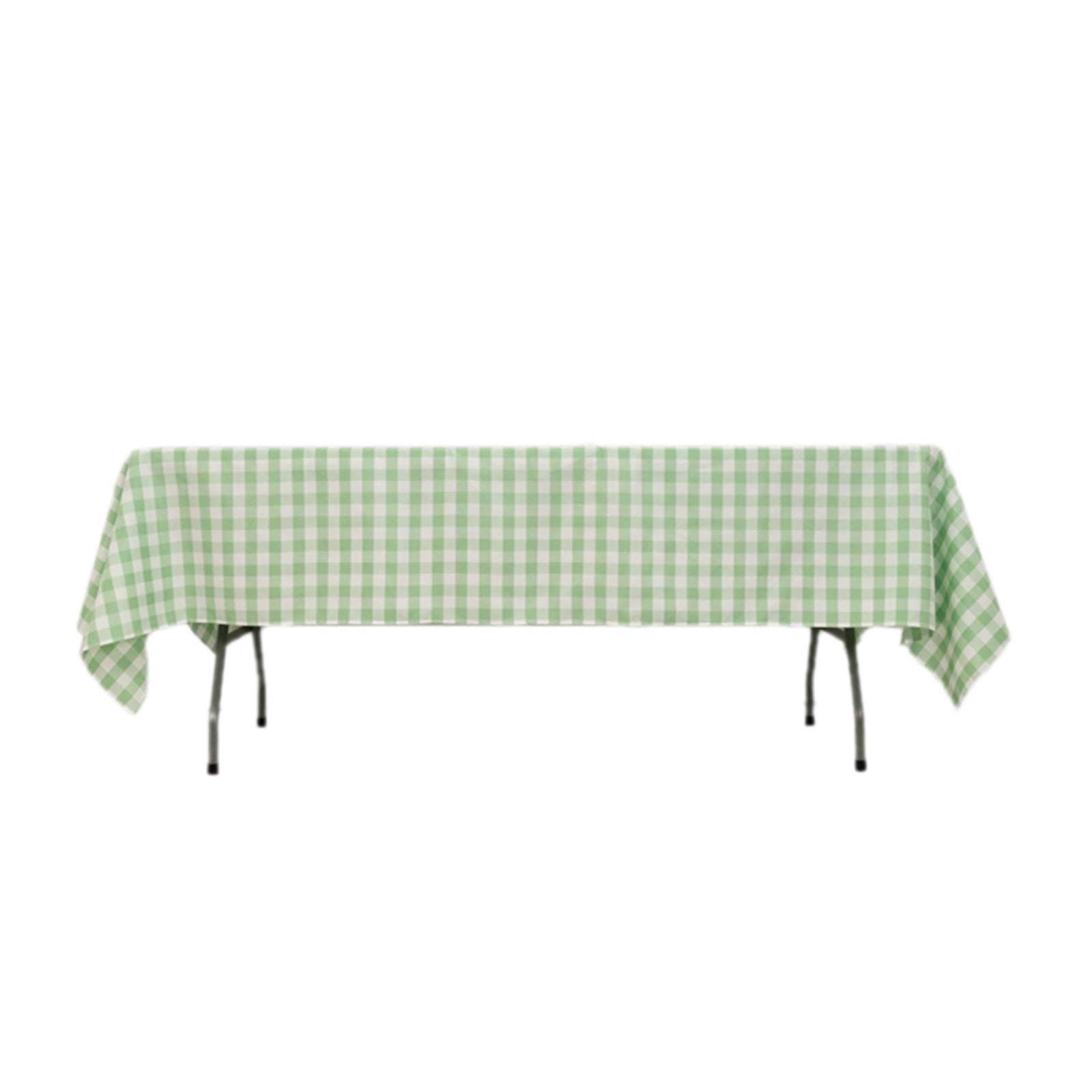 Polyester 60x102 Rectangle Tablecloth White/Sage Green - Checkered Buffalo Plaid Table Cover