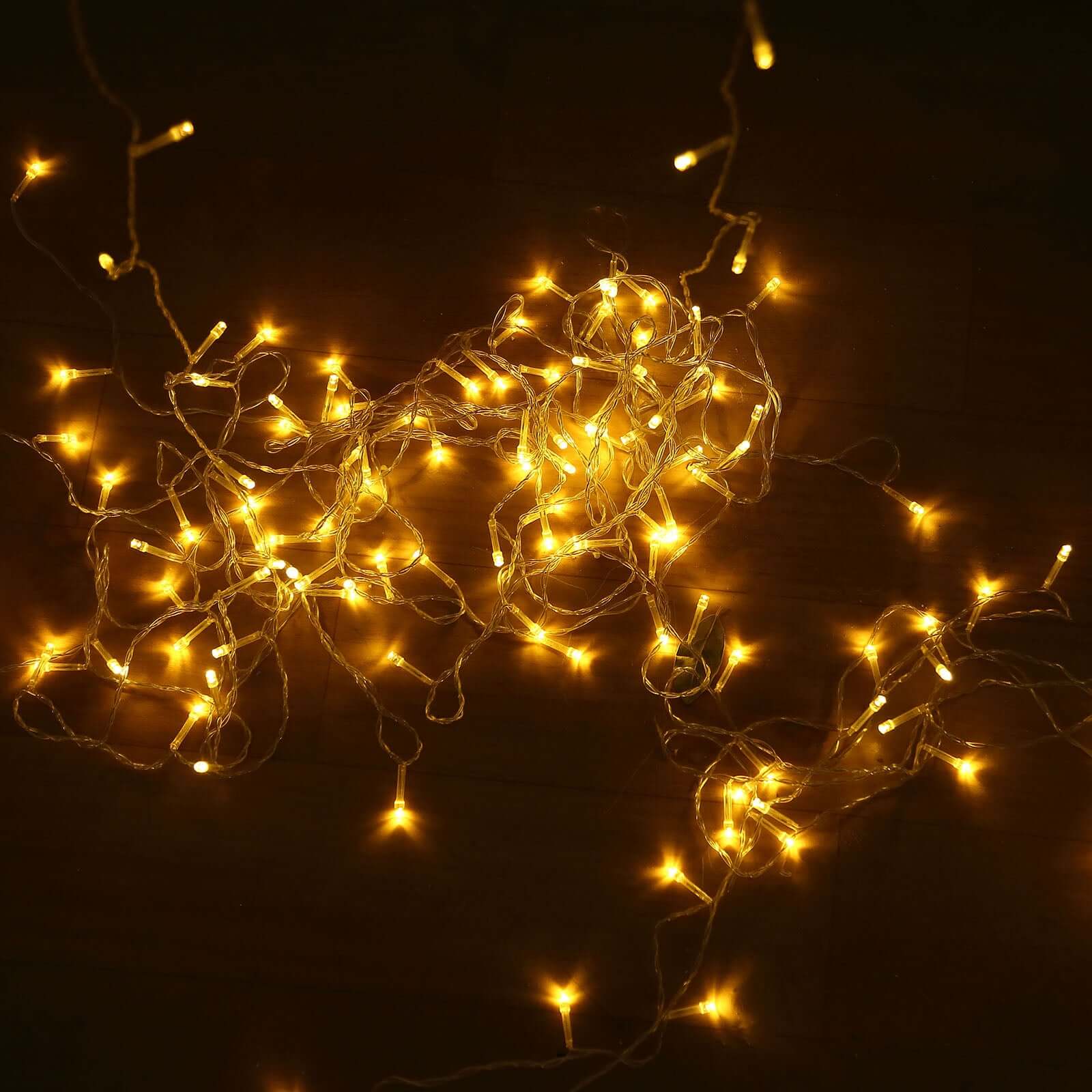 Warm White 600 LED Twinkle Fairy Lights with 8 Modes, Plug In Connectable Curtain String Lights - 10ftx20ft